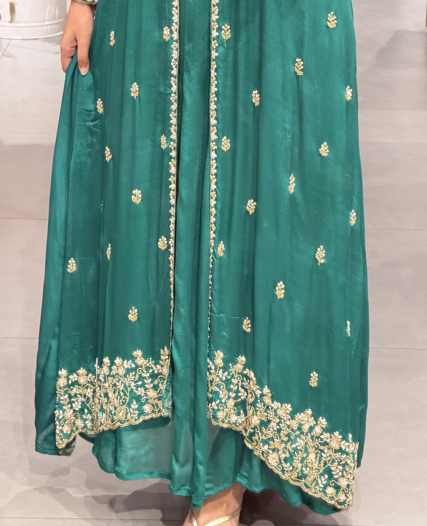 Jewel-Tone Organza Anarkali