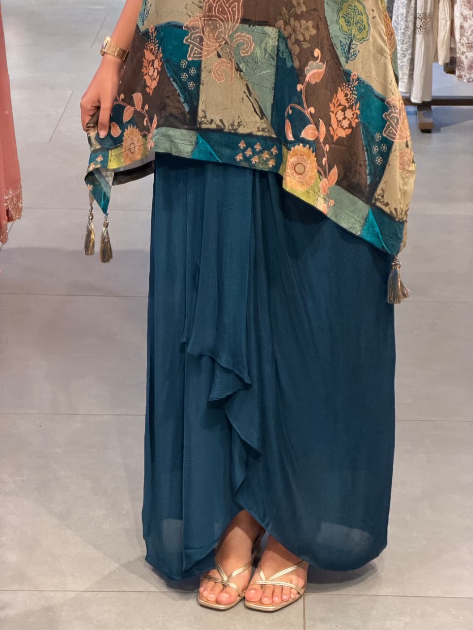 Blue crape silk(Co-Ord Set)