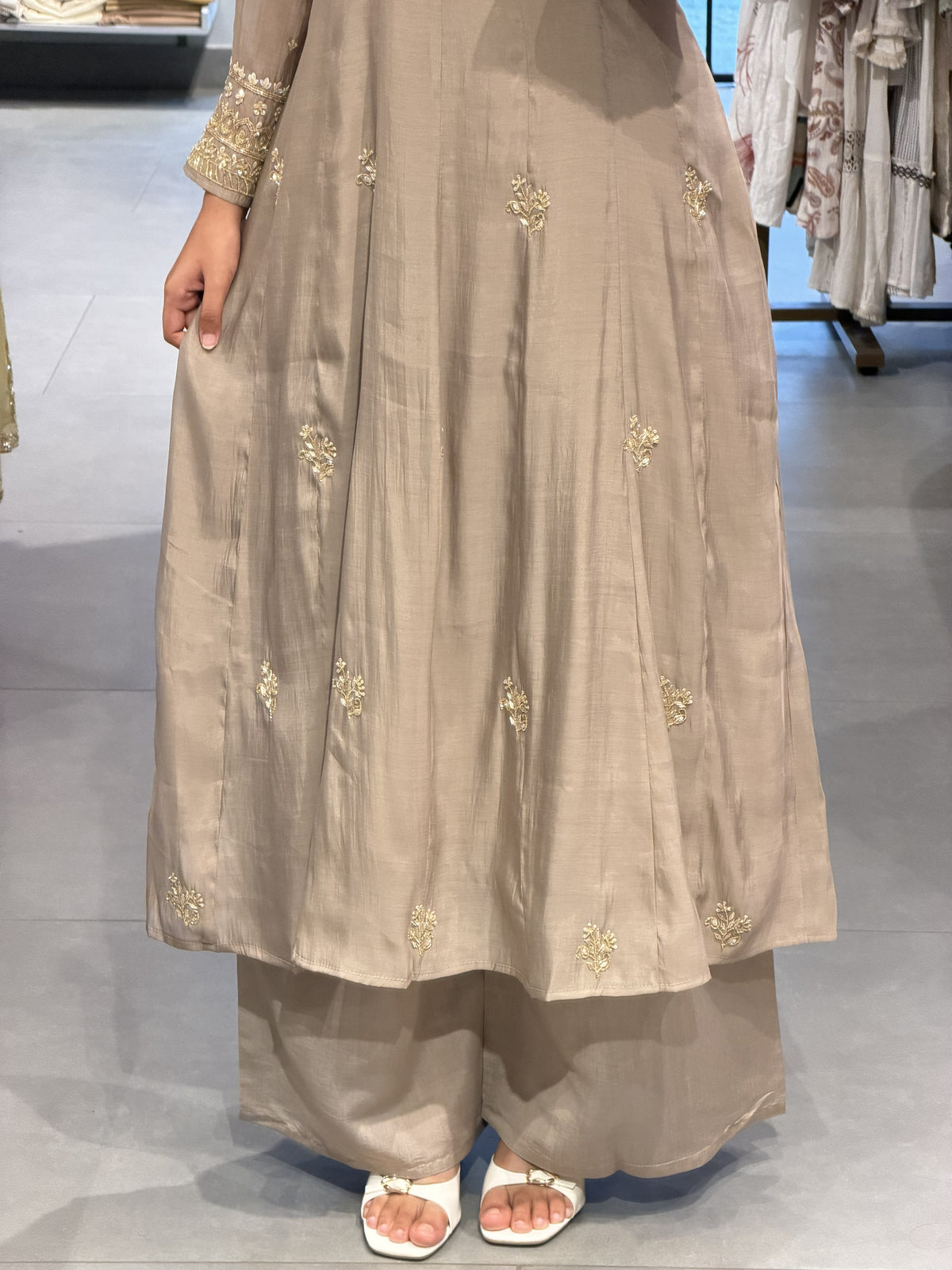 Chikku Chanderi Silk Flared Kurta Set