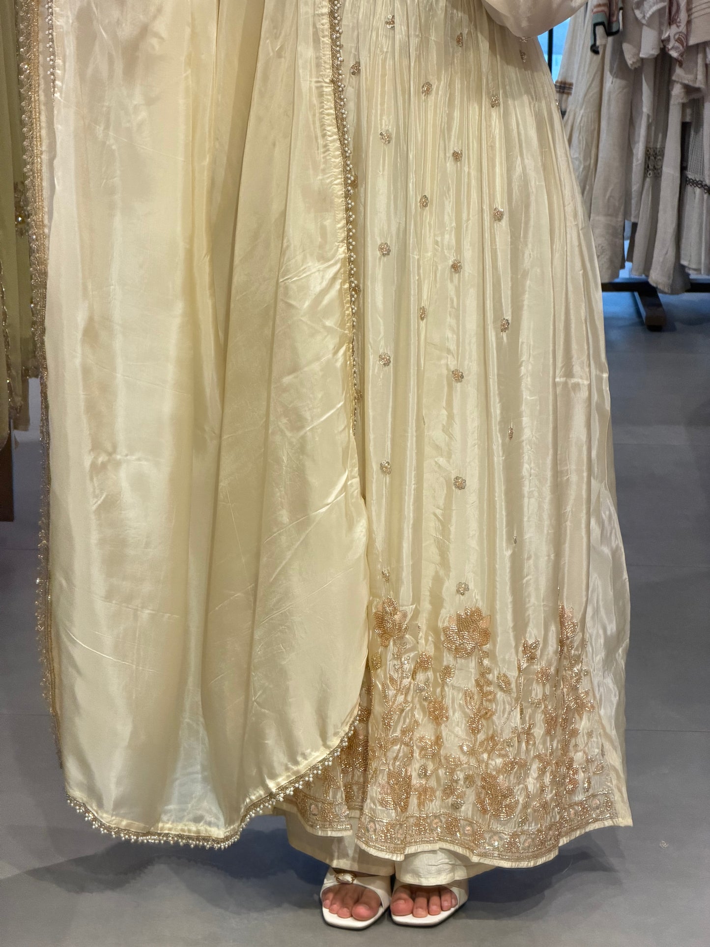 Off white Uppada Silk with Gold Detailing