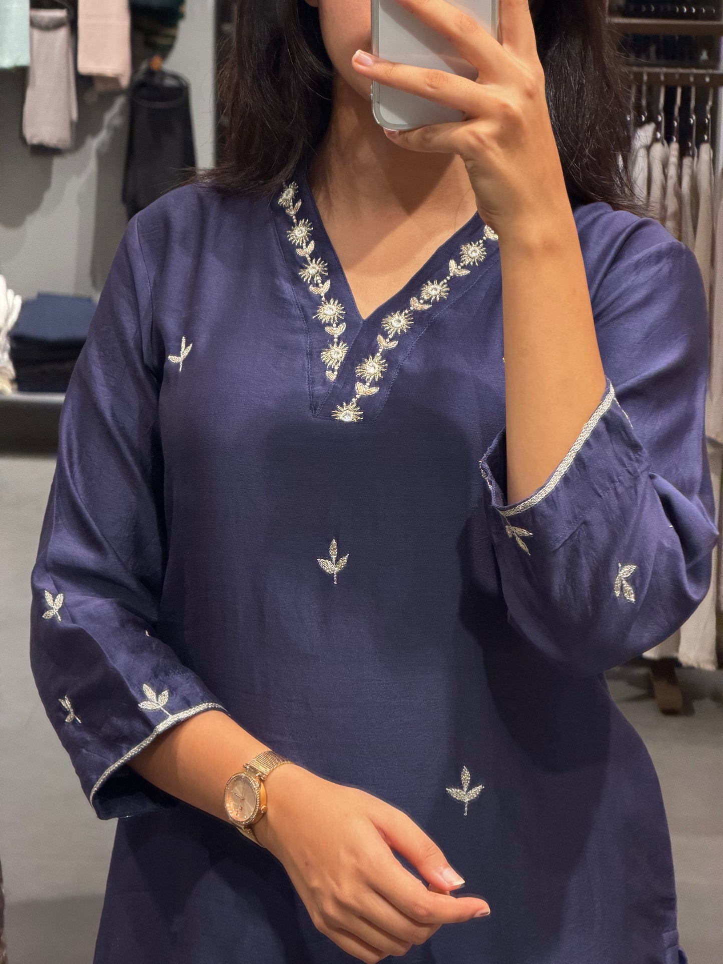 Classic Blue Chanderi Ensemble
