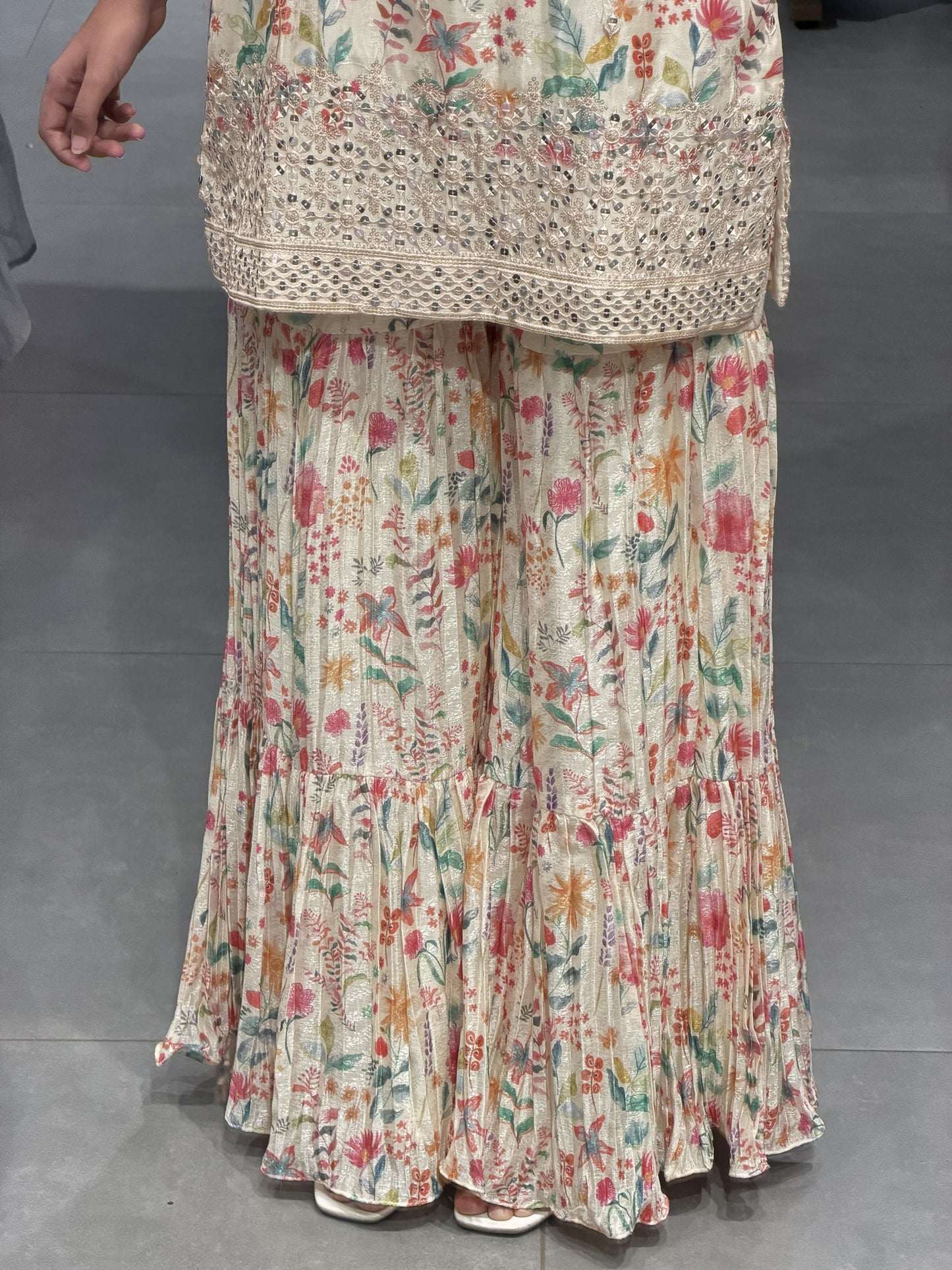 Chinnon Silk Floral Sharara Set