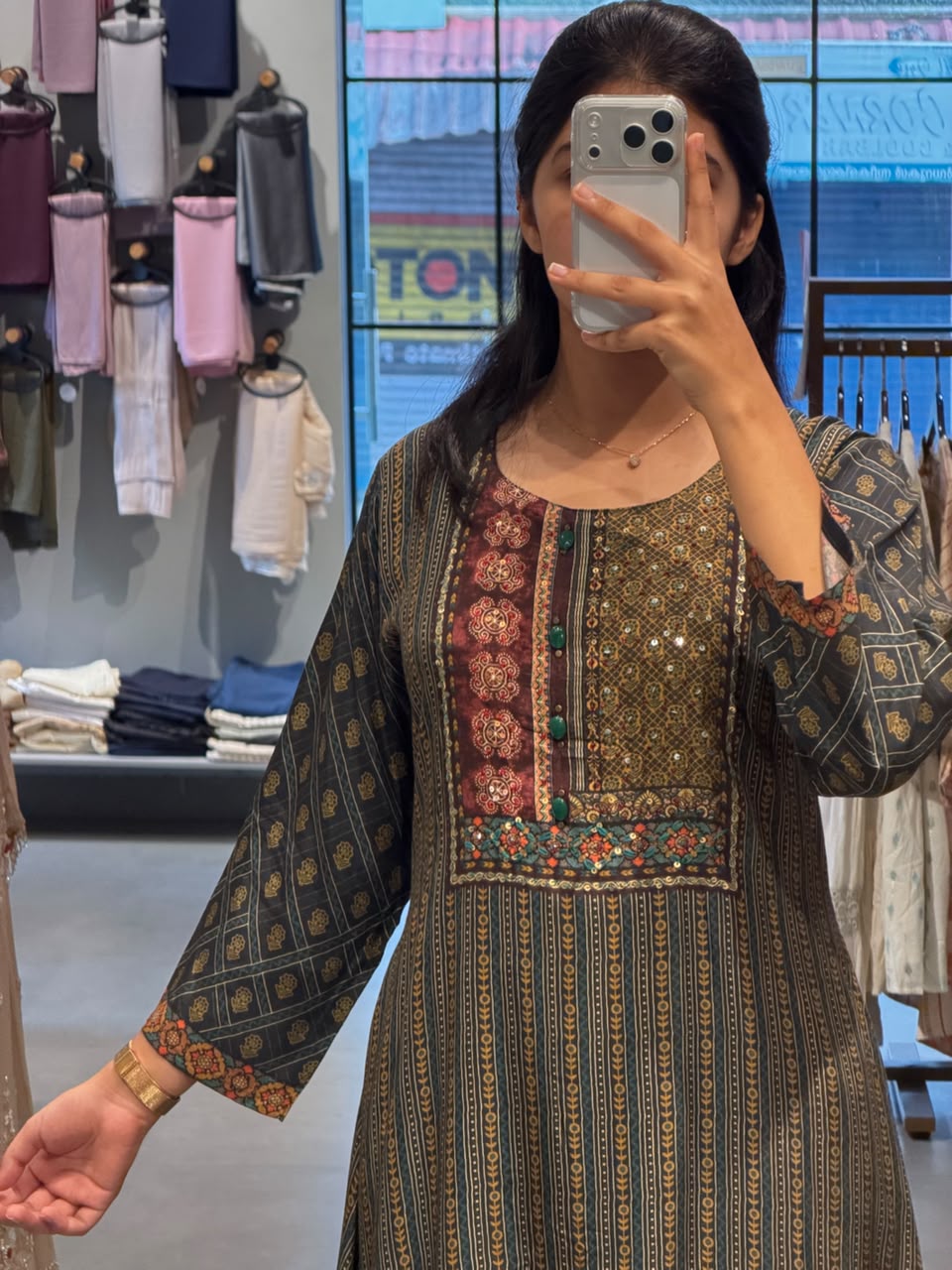 Printed Silk Kurta Set