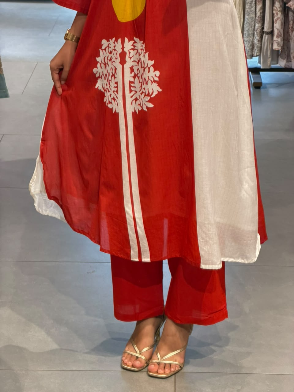 Casual crimson red mul cotton