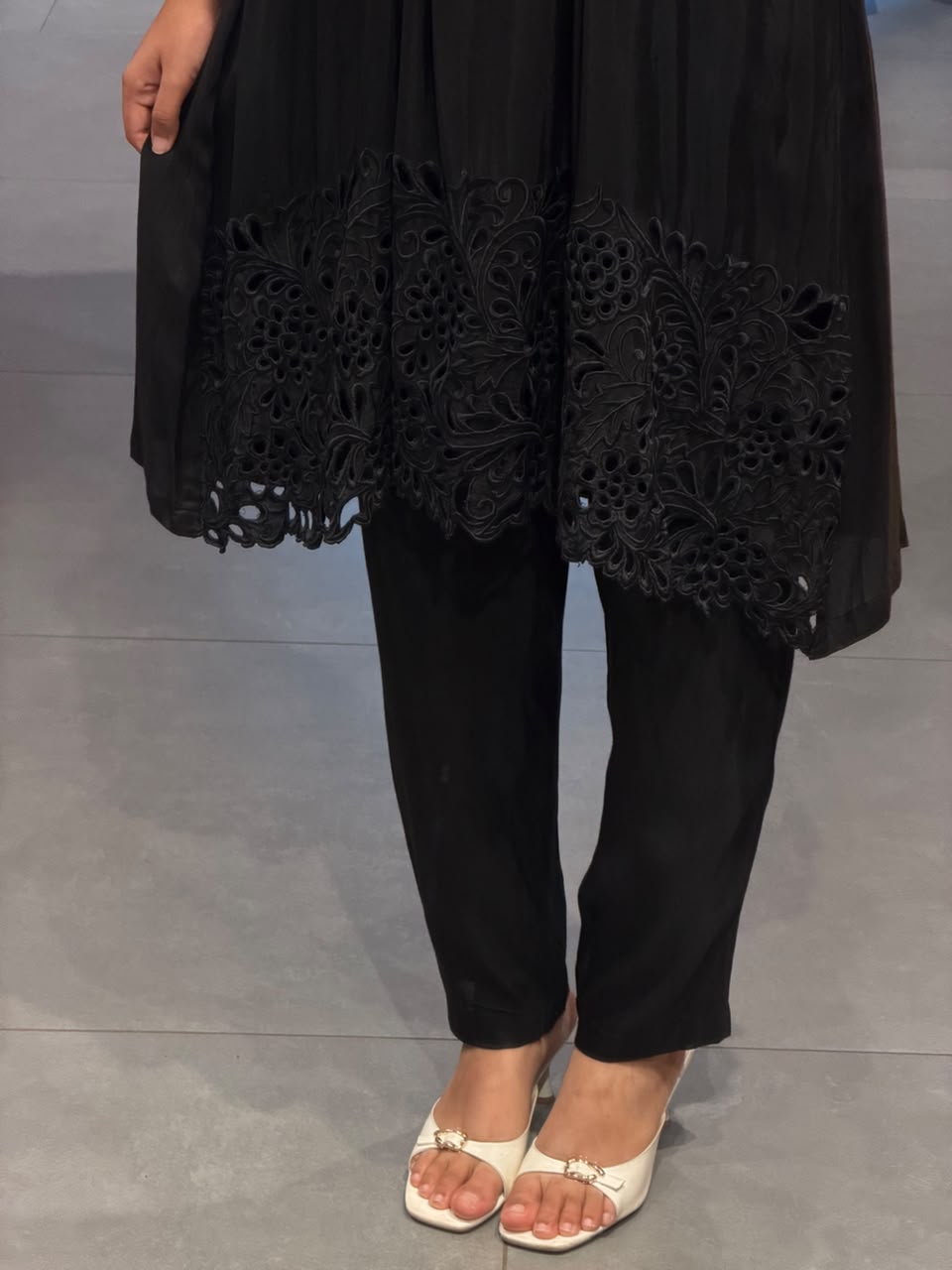 Elegant Black Silk Kurta Set