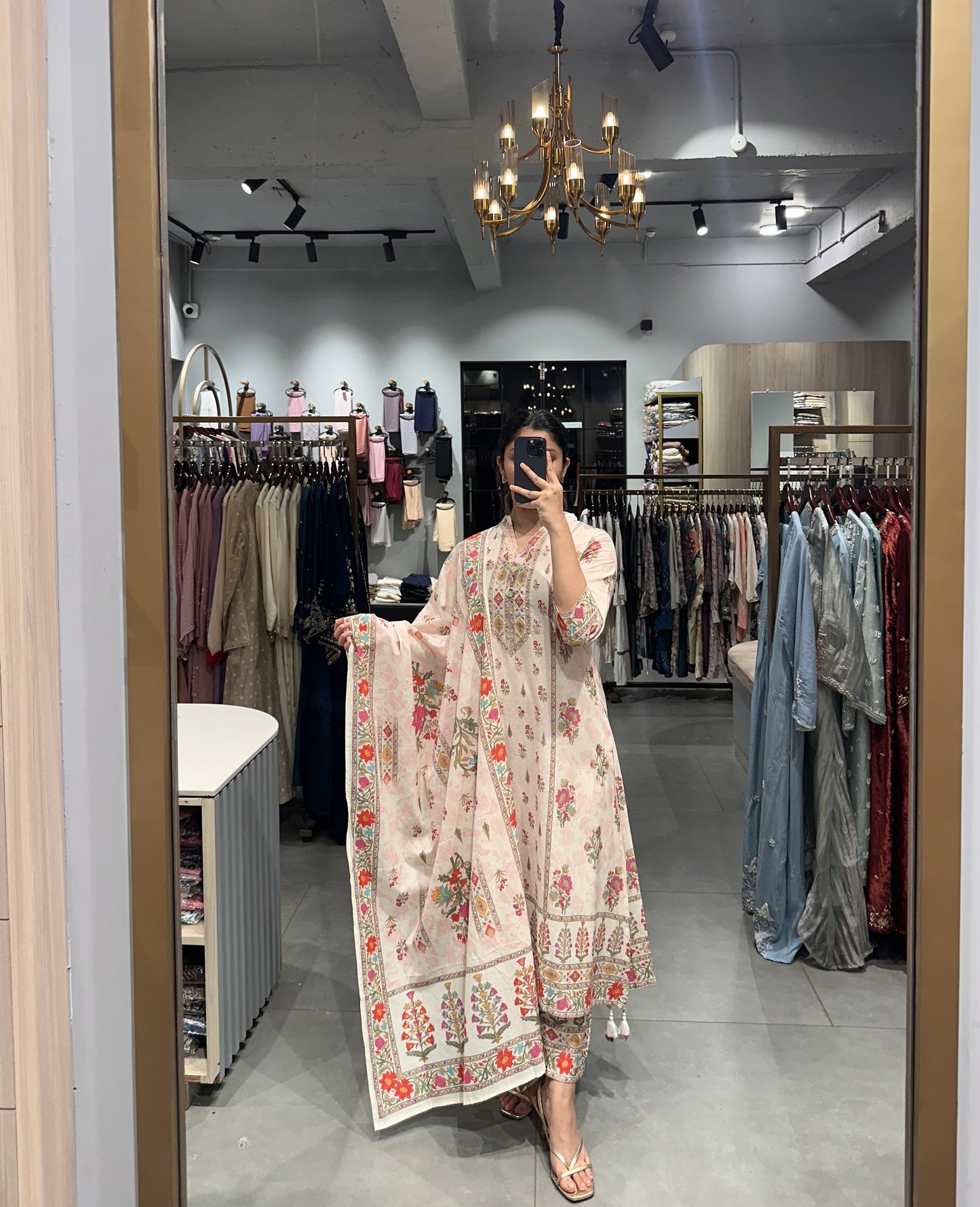 Blush Floral Cotton Pakistani Suit