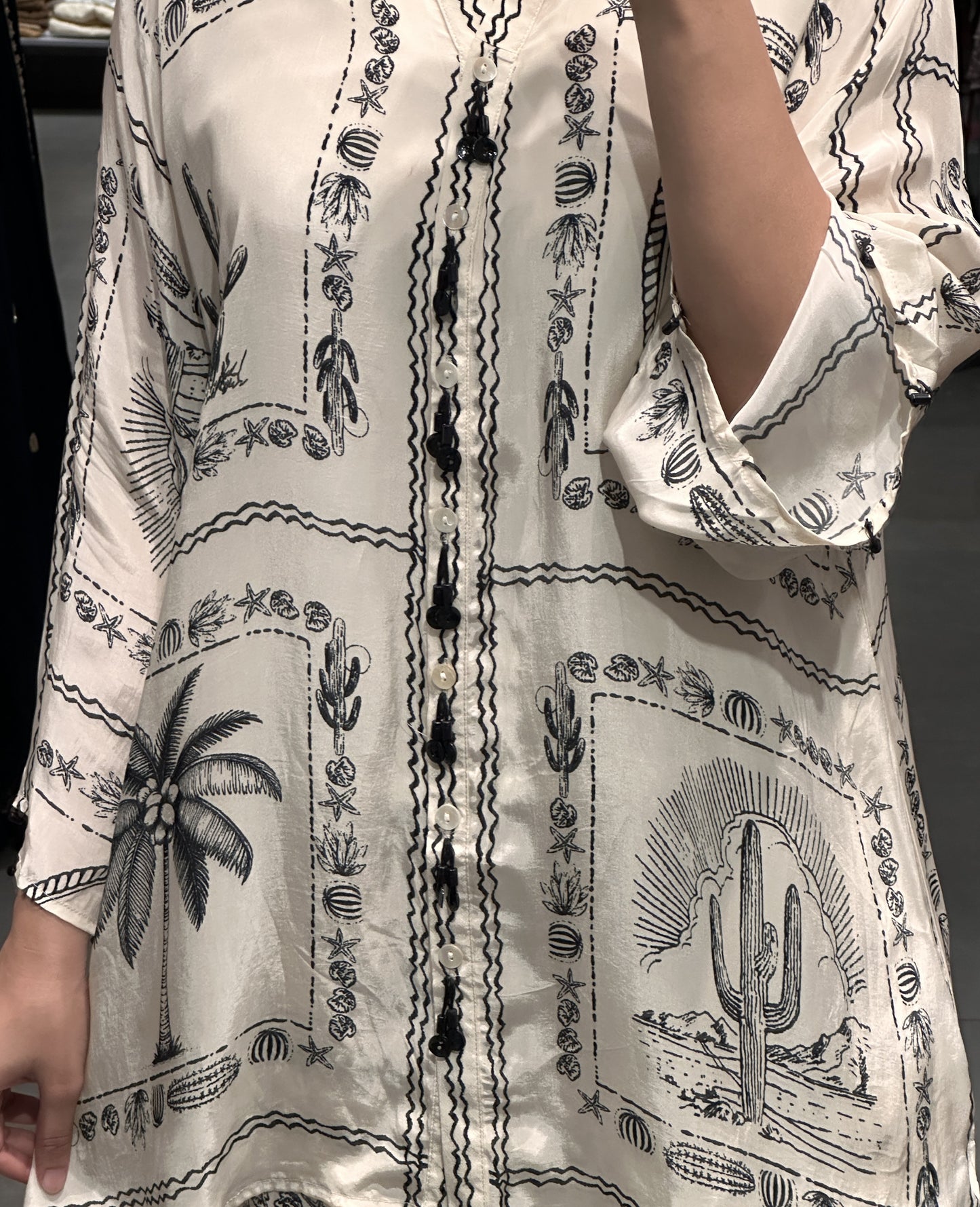 Ivory Desert-Print Crape Silk Co-ord Set