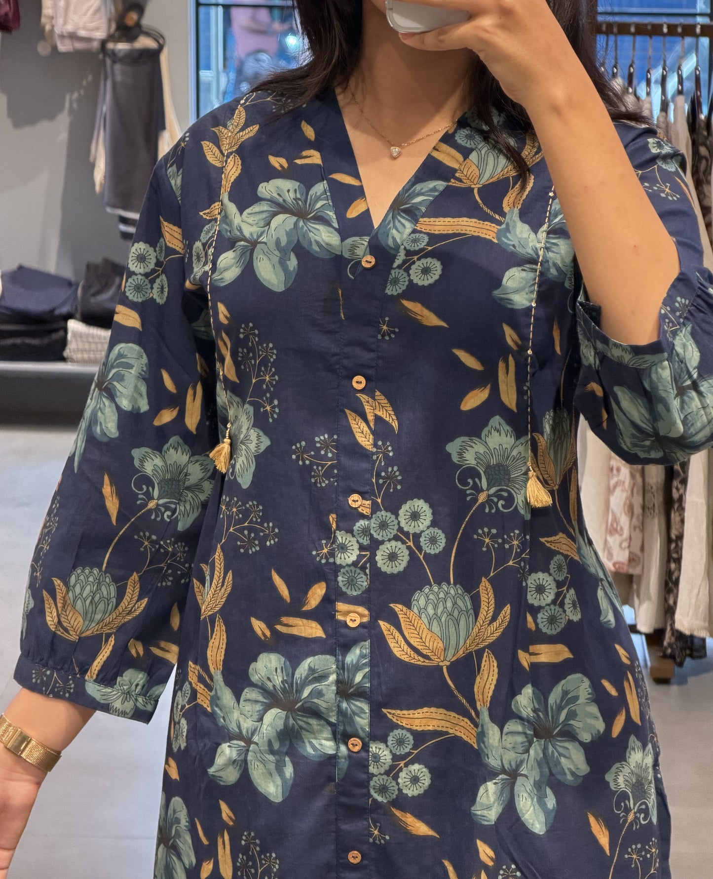 Navy Botanical Cotton Co-ord Set
