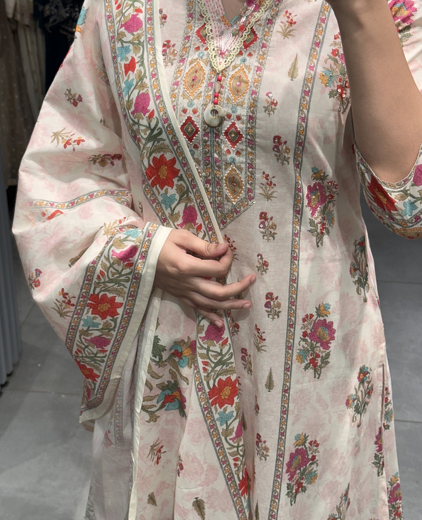 Blush Floral Cotton Pakistani Suit