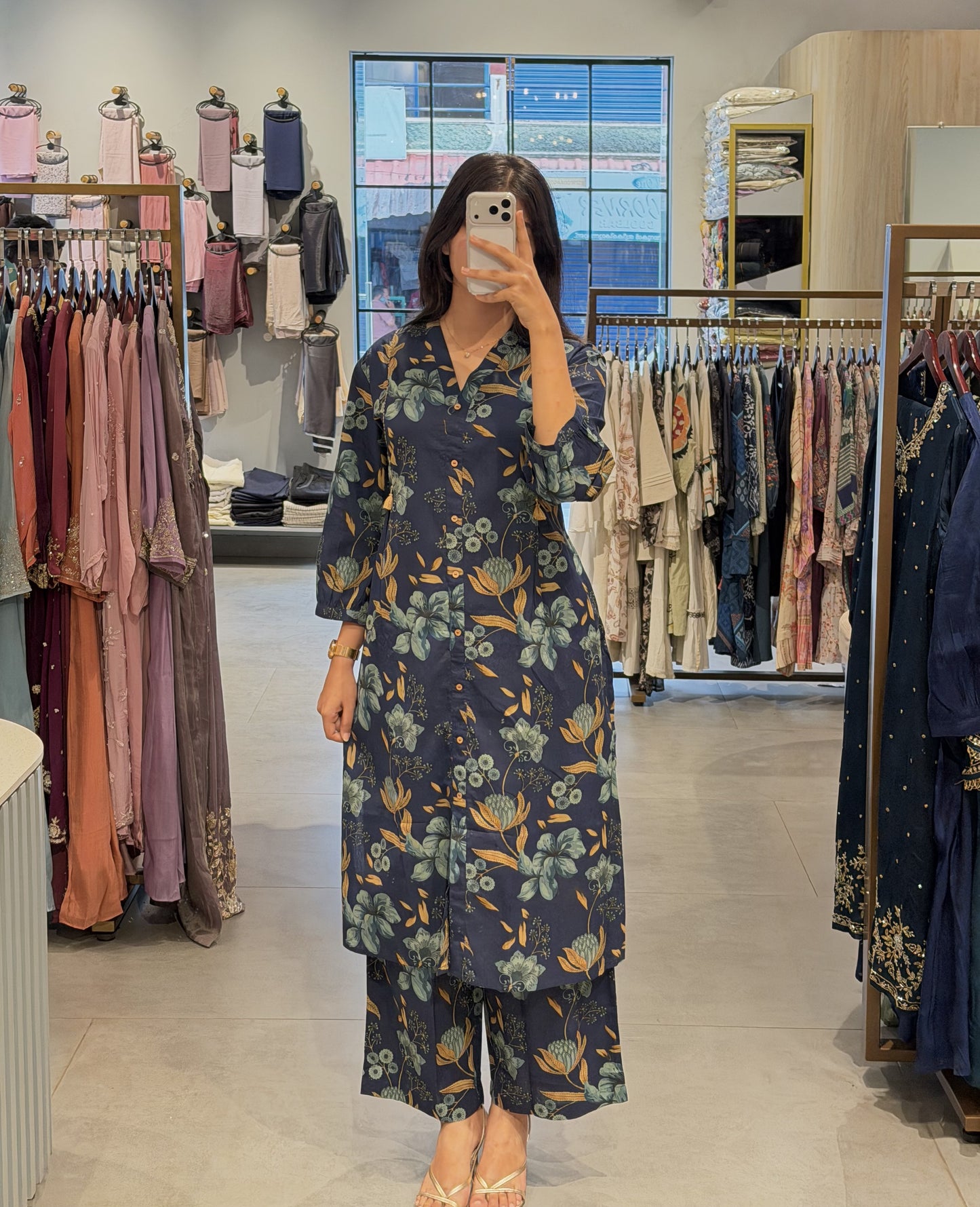 Navy Botanical Cotton Co-ord Set