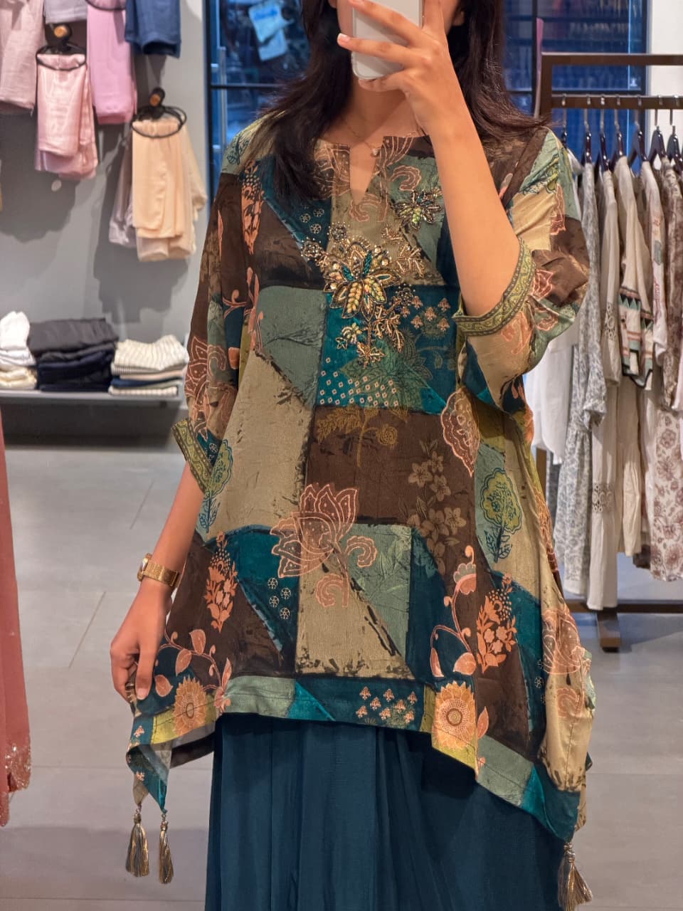 Blue crape silk(Co-Ord Set)