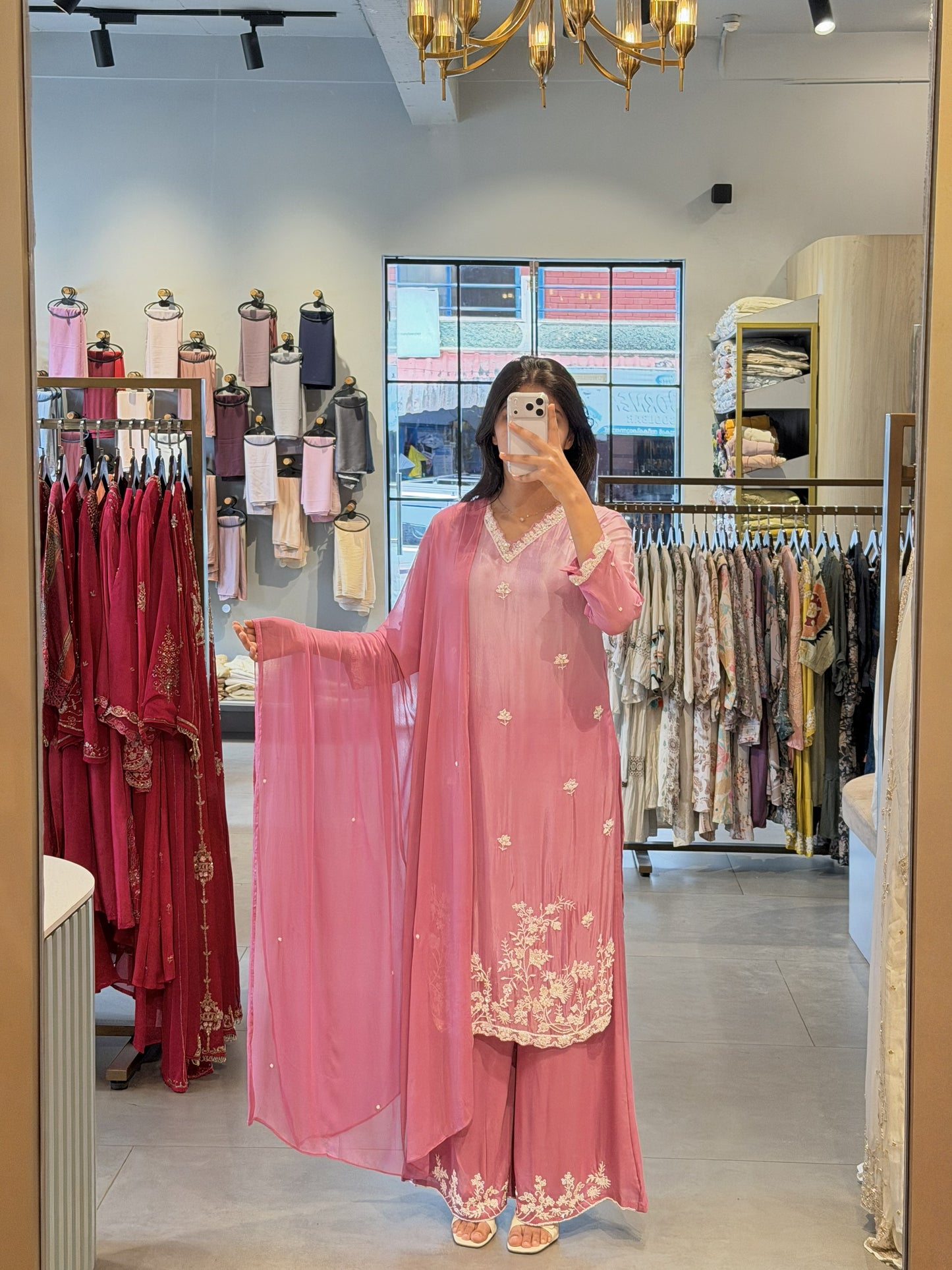 Dual-Tone Pink Festive Sharara Set
