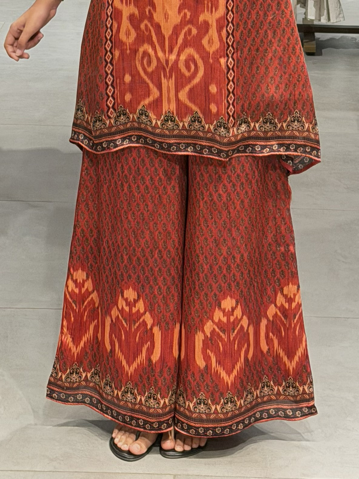 Sindoor Ikat Co-ord with Zari Yoke