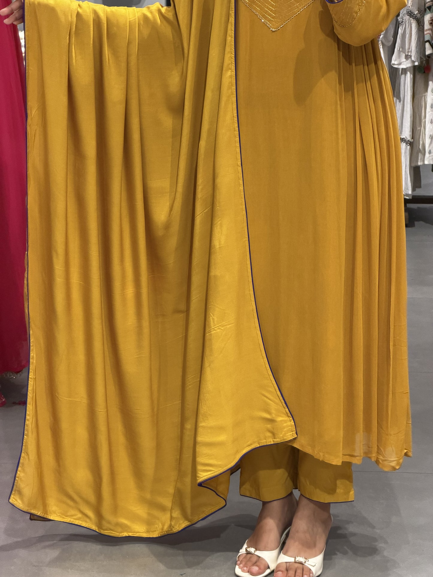 Mustard Yellow Georgette Semi-Party Wear Suit Set