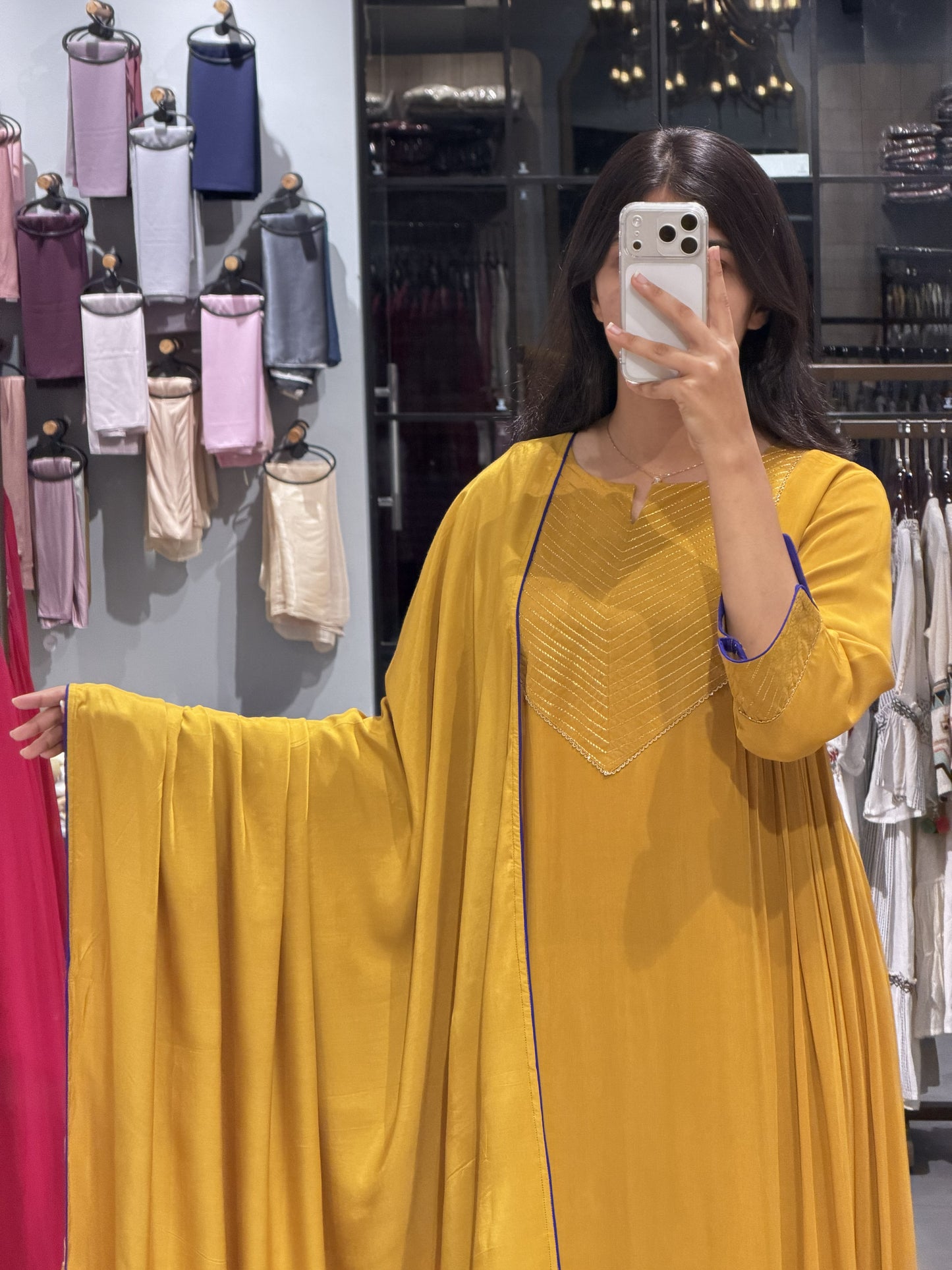 Mustard Yellow Georgette Semi-Party Wear Suit Set