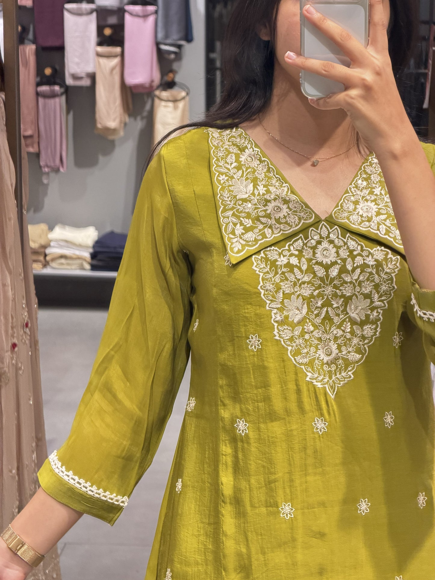 Festive Chanderi Semi Party Wear Suit Set