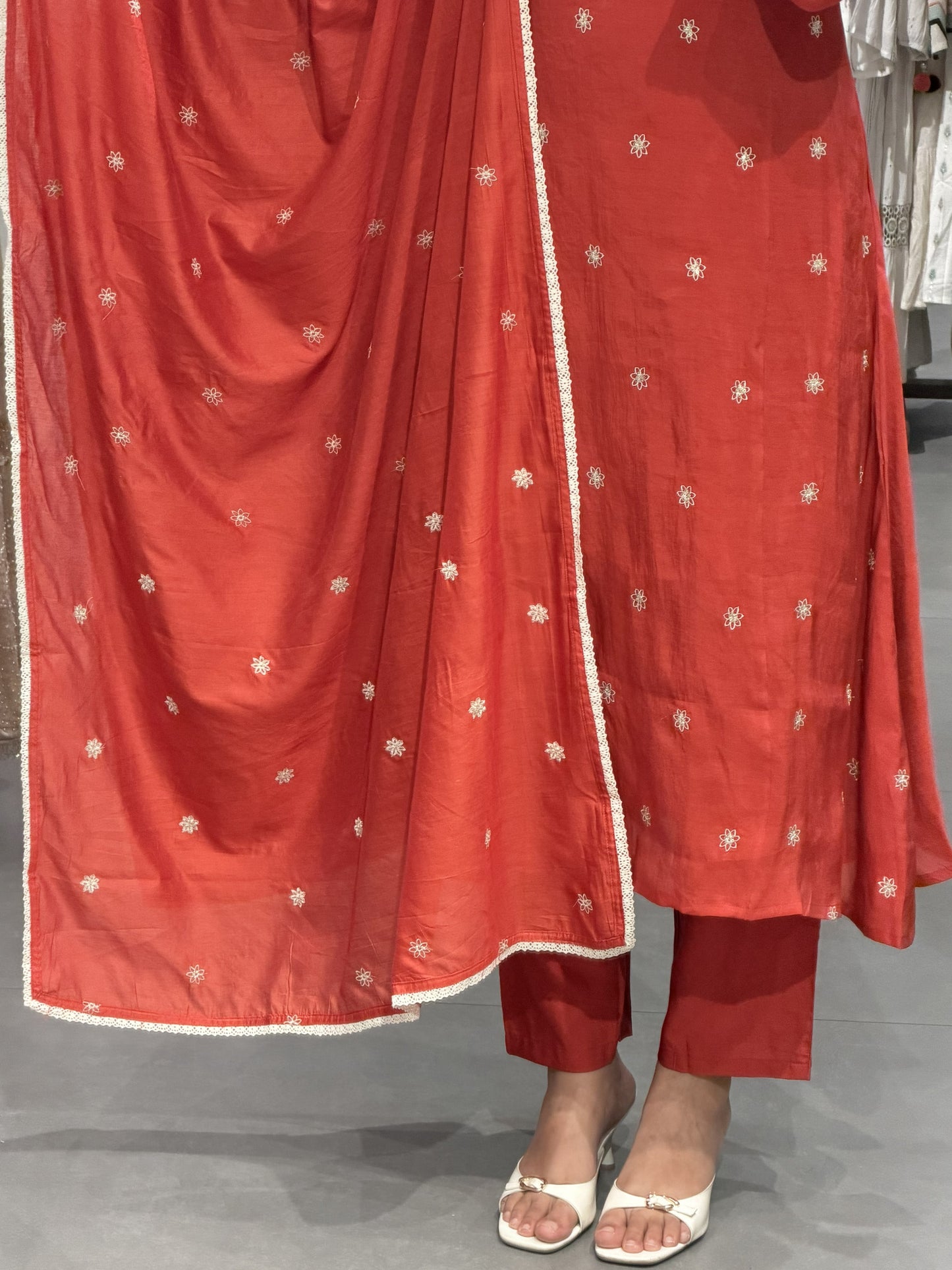 Festive Chanderi Semi Party Wear Suit Set