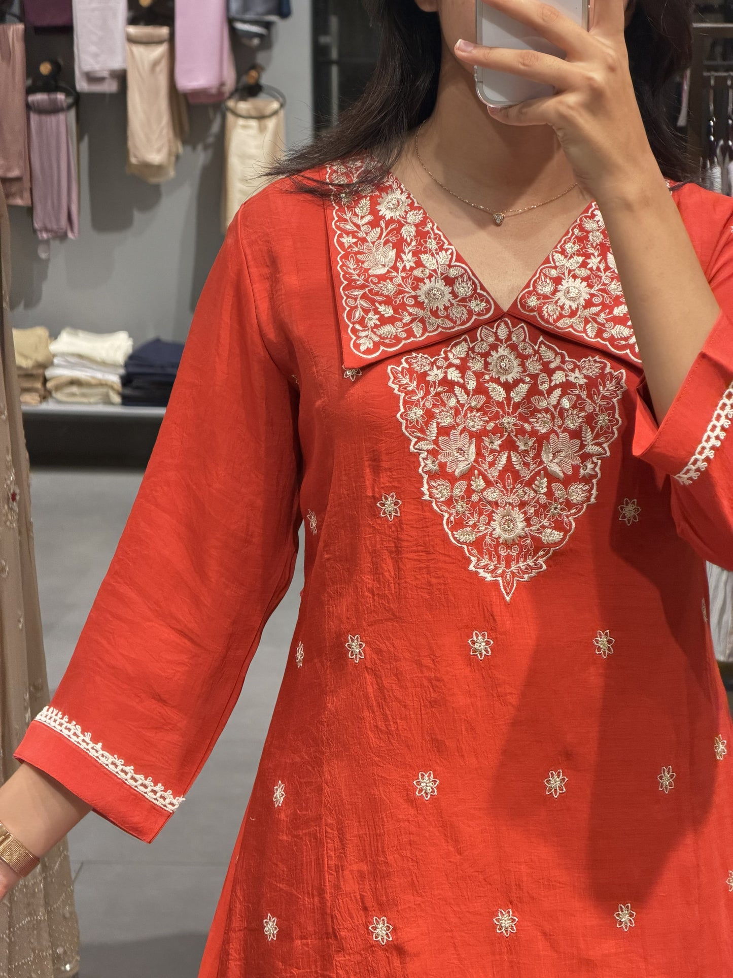 Festive Chanderi Semi Party Wear Suit Set