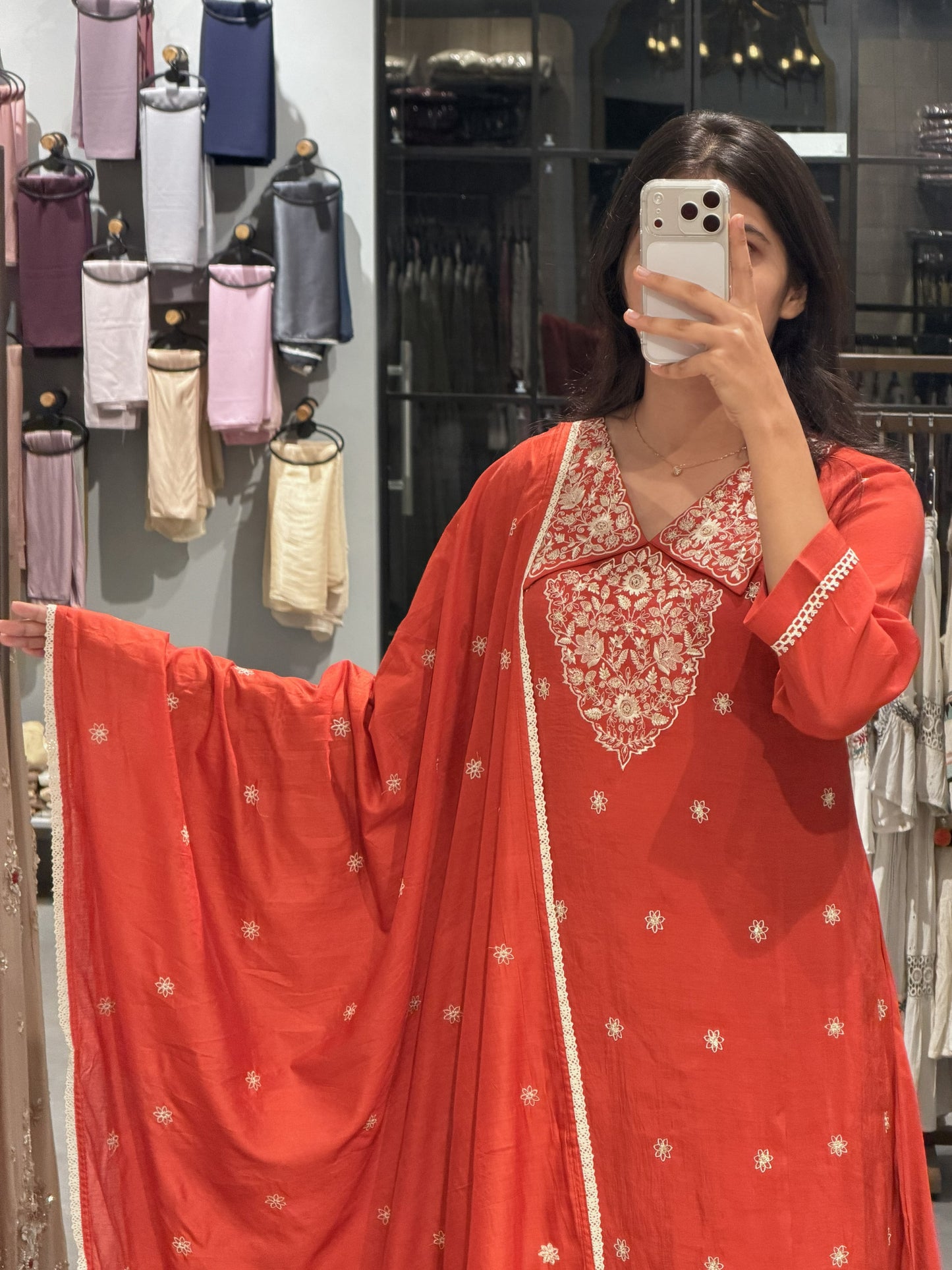Festive Chanderi Semi Party Wear Suit Set