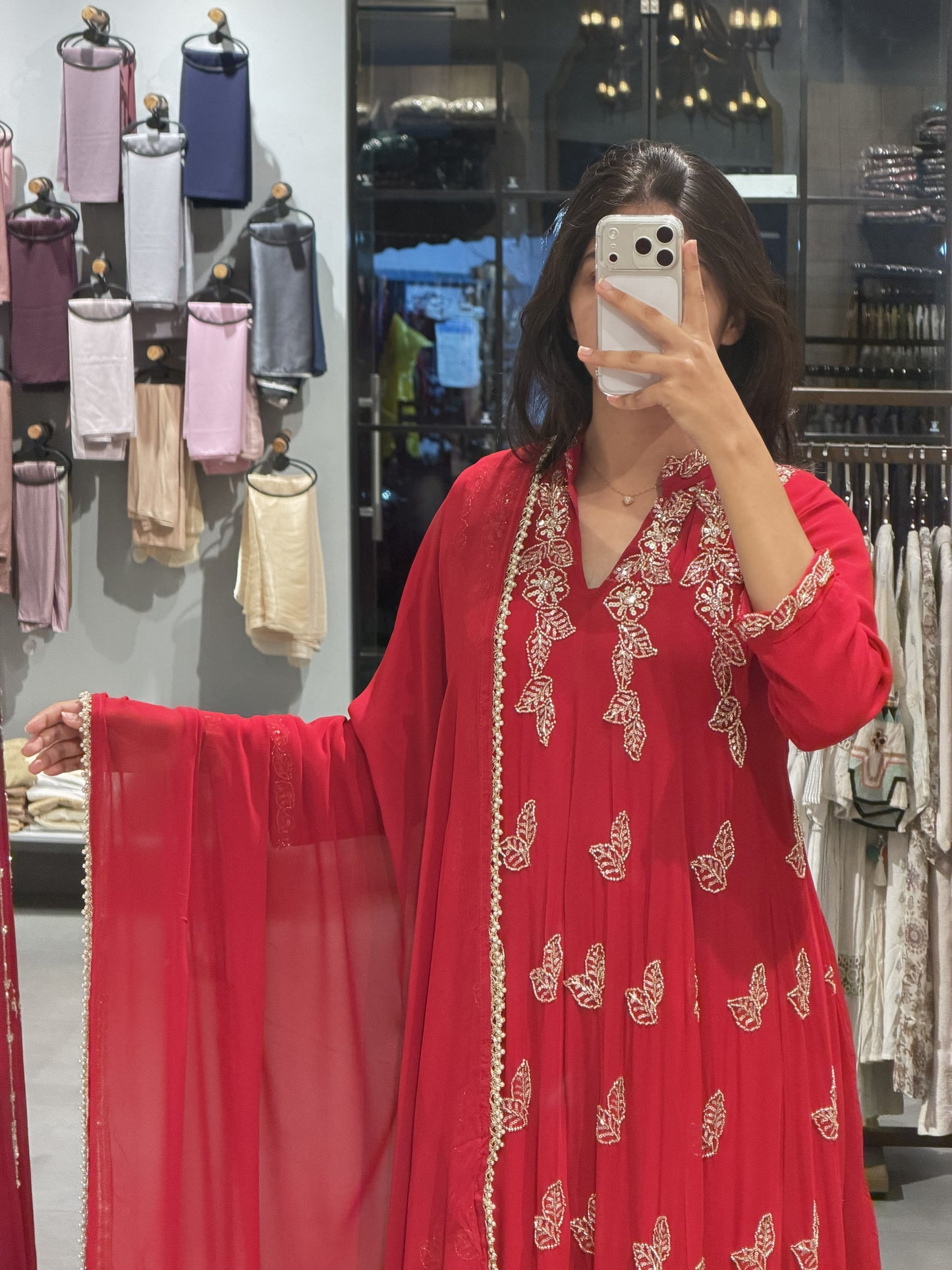 Embellished Chiffon Party Wear Suit Set