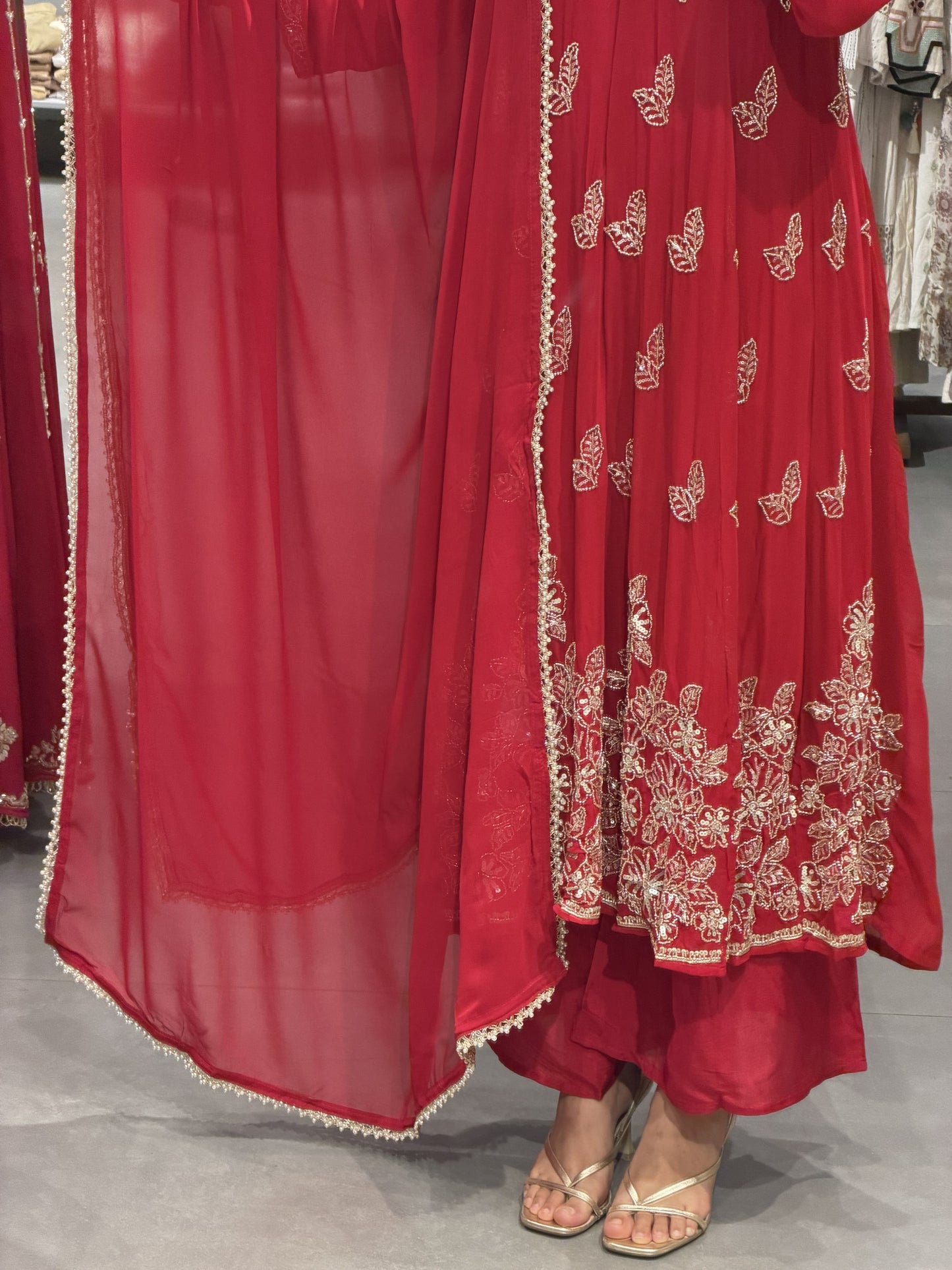Embellished Chiffon Party Wear Suit Set