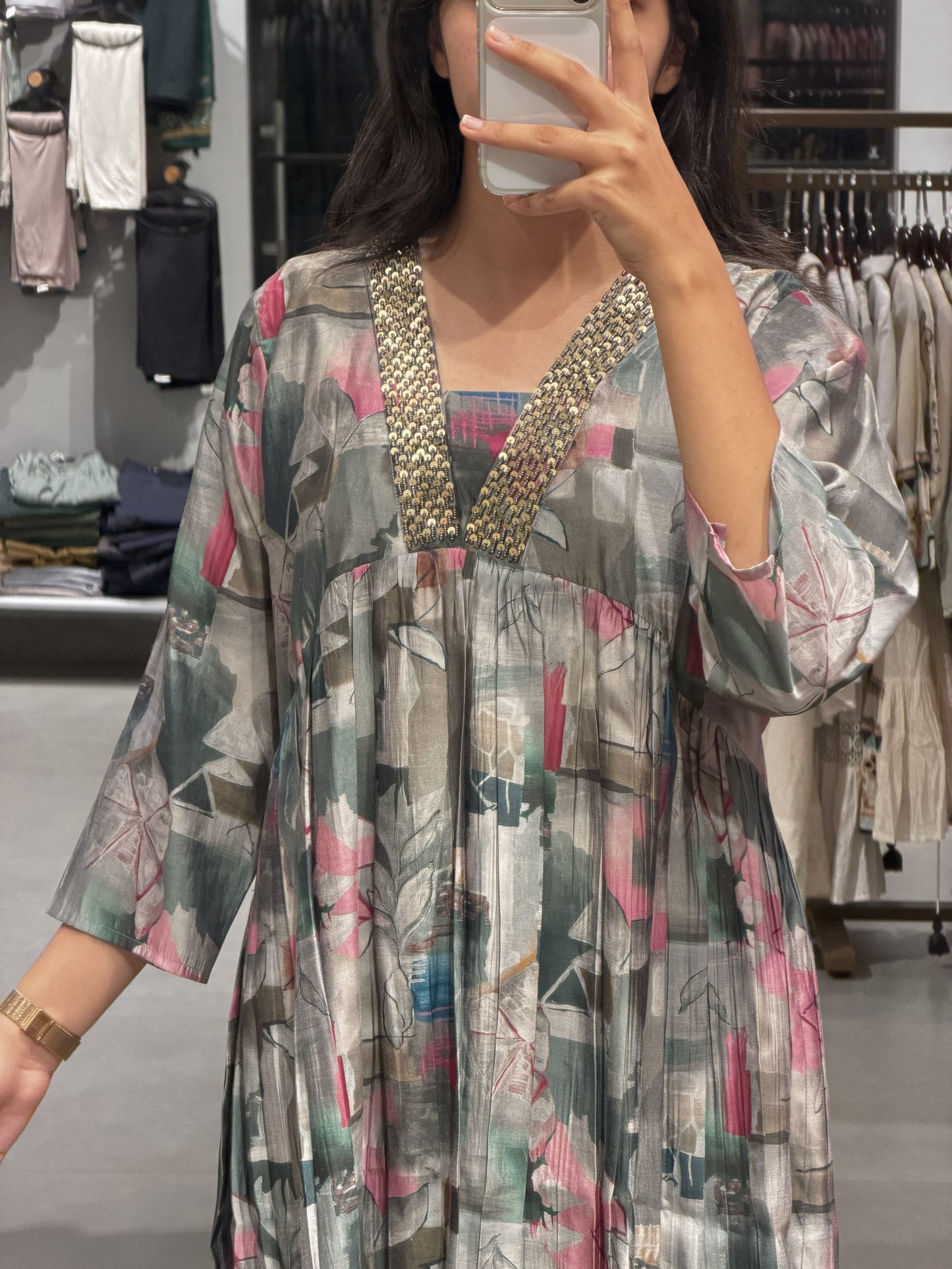 Printed Chanderi Silk Co-ord Set