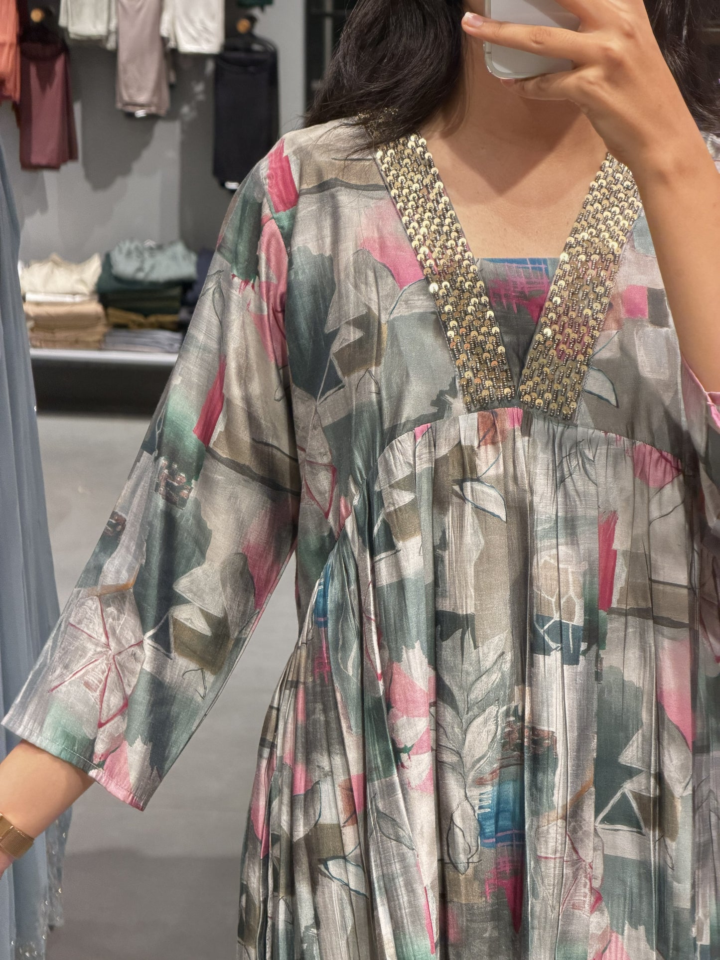 Printed Chanderi Silk Co-ord Set