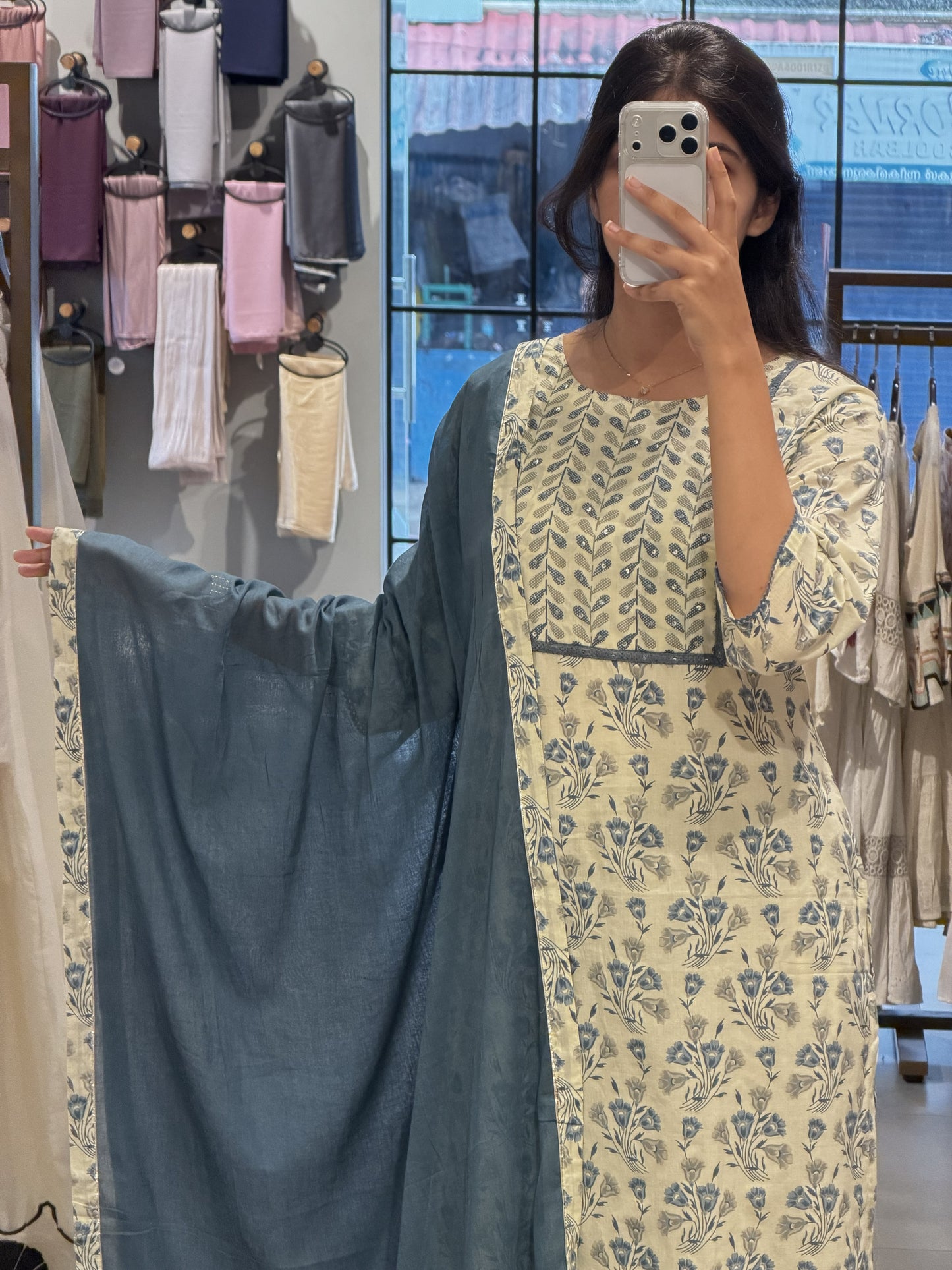 Floral Printed Cotton Suit Set