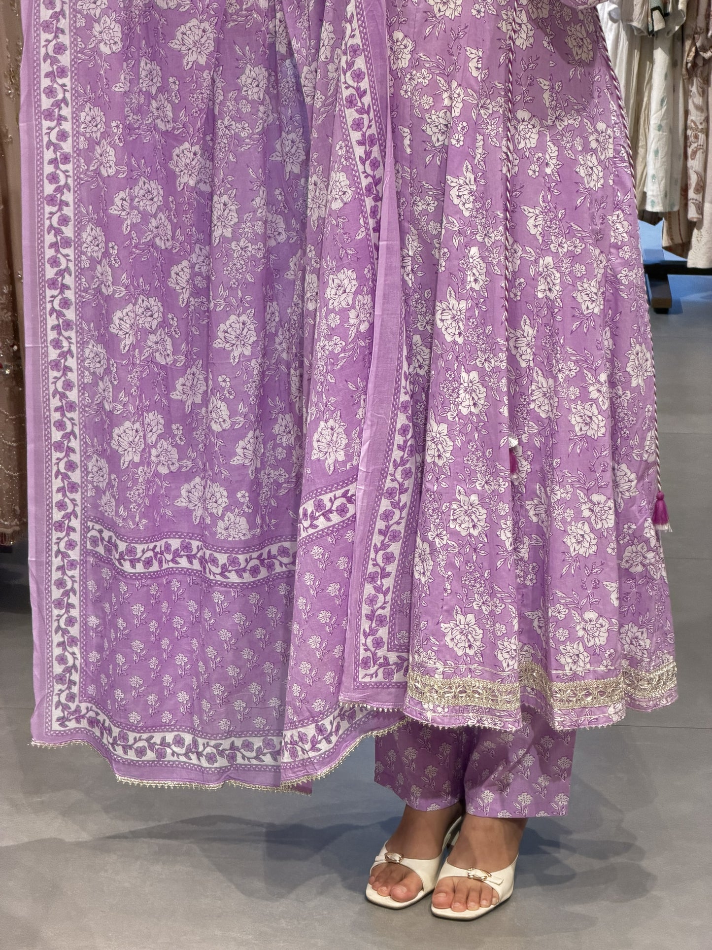 Lilac Floral Cotton Suit Set