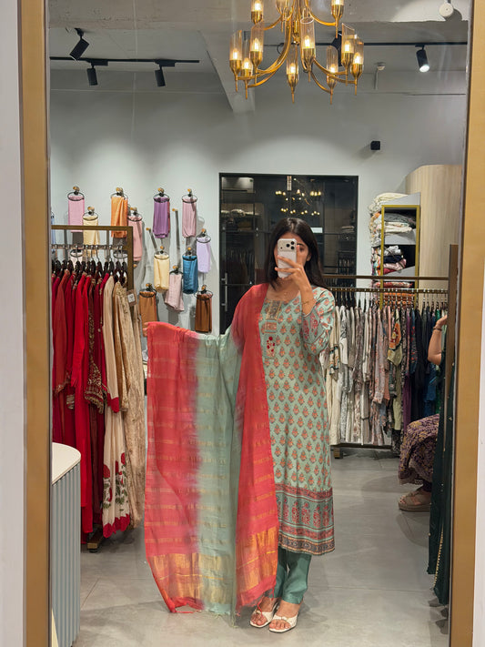 Soft Cotton Floral Printed Kurta Set