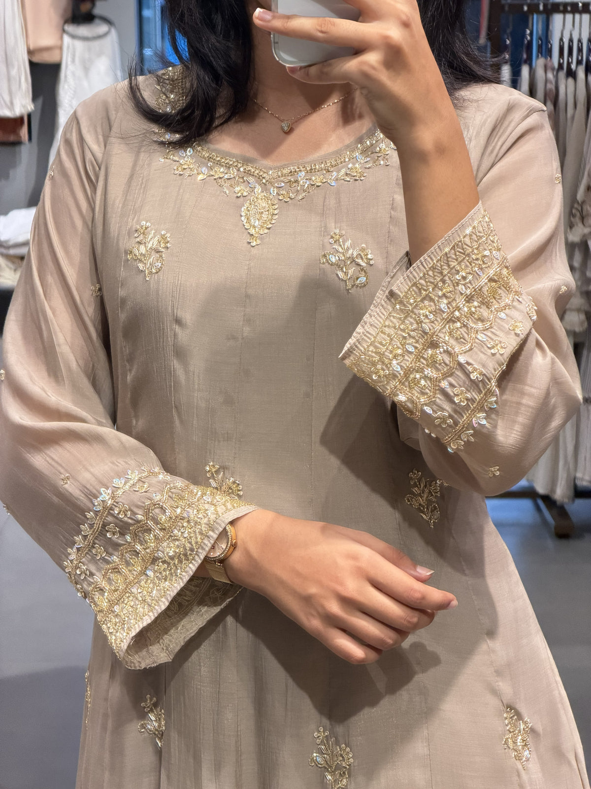 Chikku Chanderi Silk Flared Kurta Set
