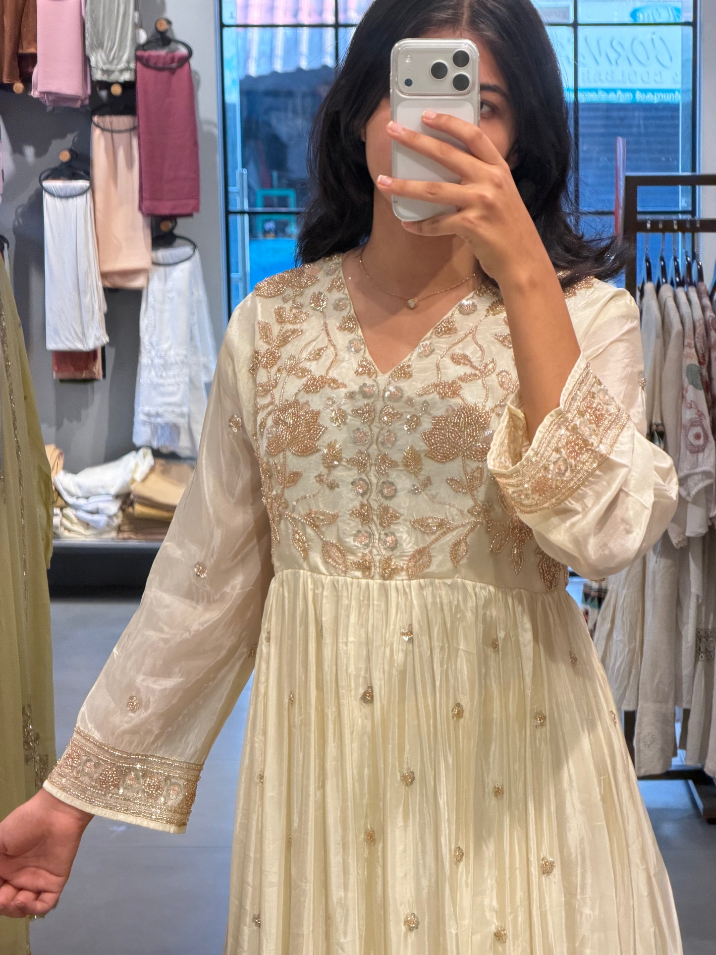 Off white Uppada  Silk with Gold Detailing