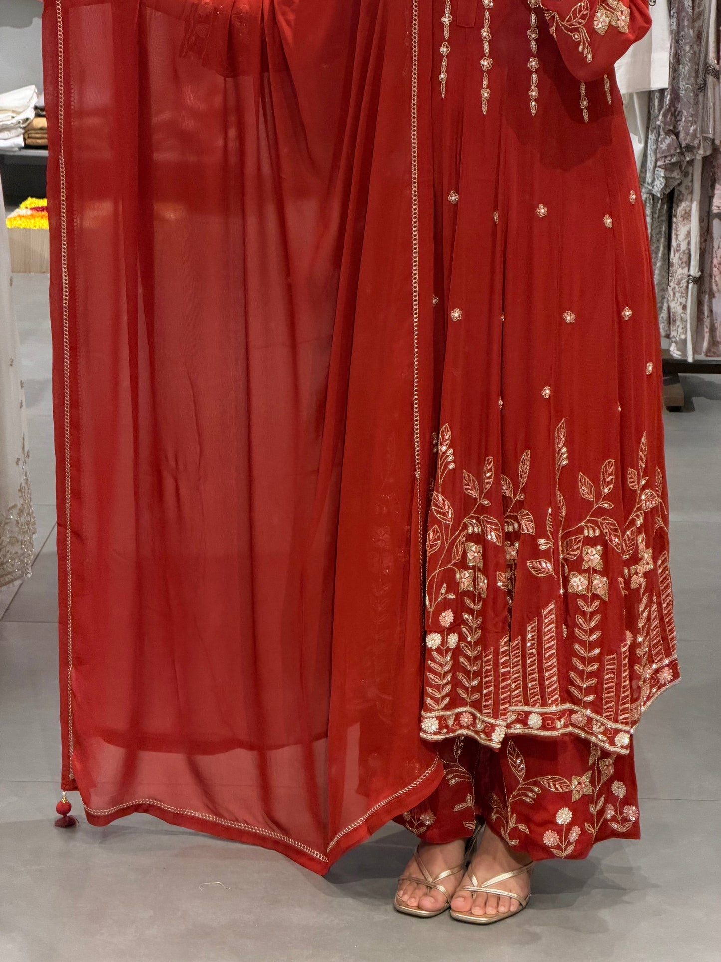 Ruby Red Viscose Georgette