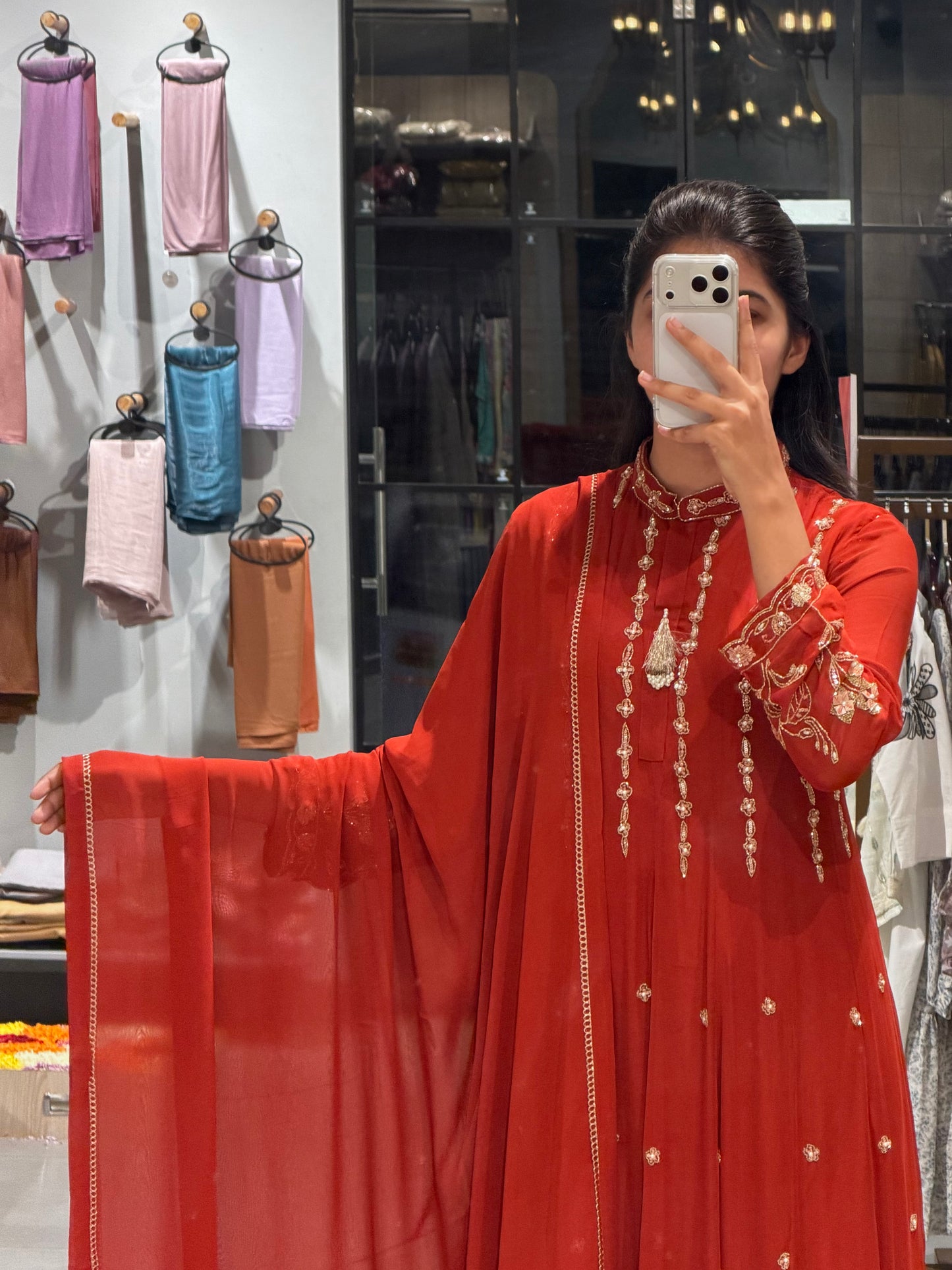Ruby Red Viscose Georgette