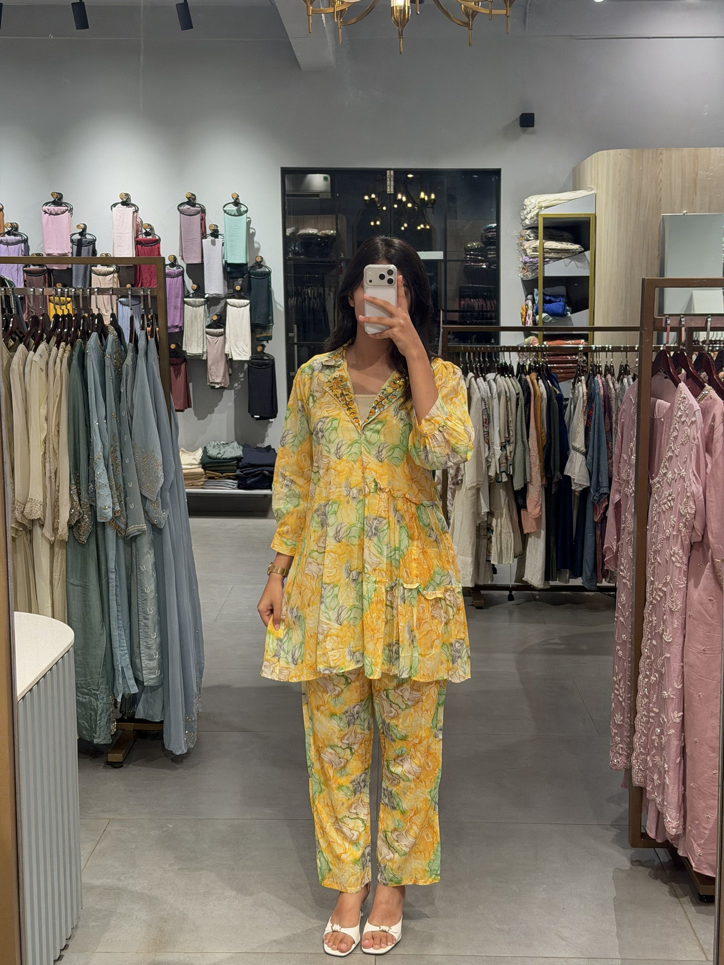 Yellow Floral Mul Cotton Co-ord Set