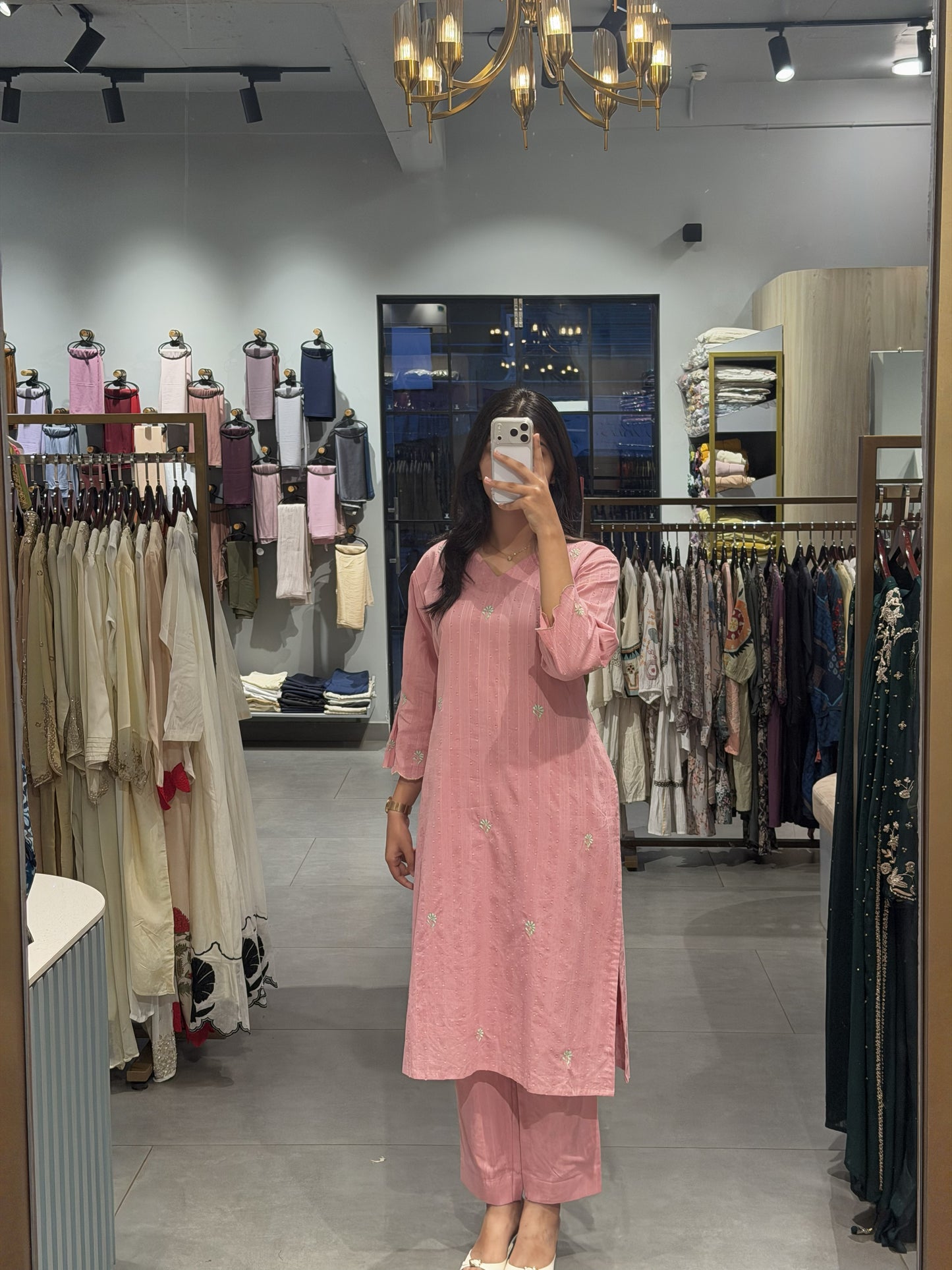 Blush Pink Cotton Suit Set