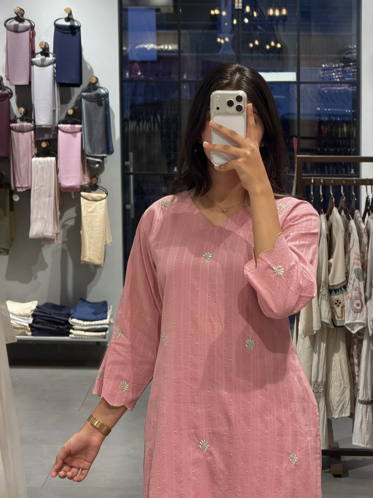 Blush Pink Cotton Suit Set