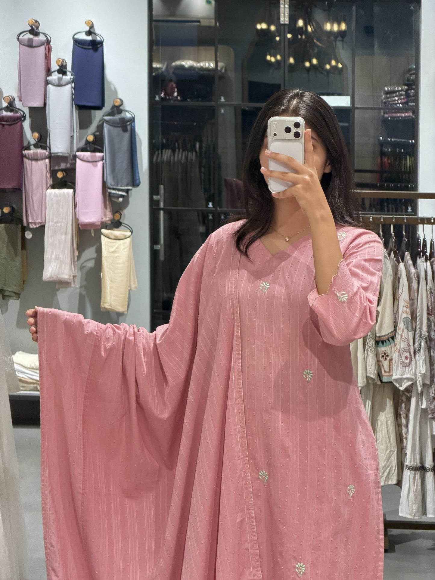 Blush Pink Cotton Suit Set
