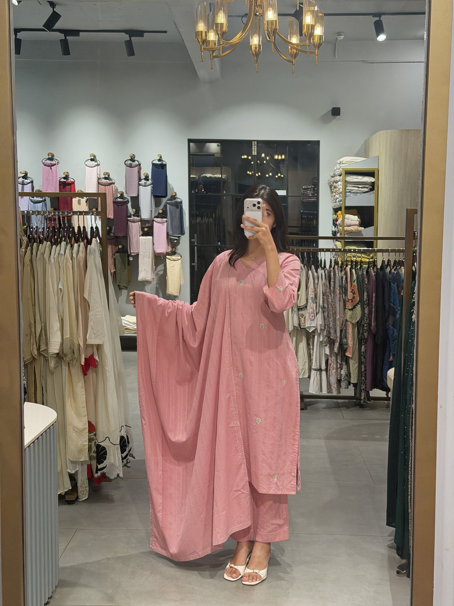 Blush Pink Cotton Suit Set