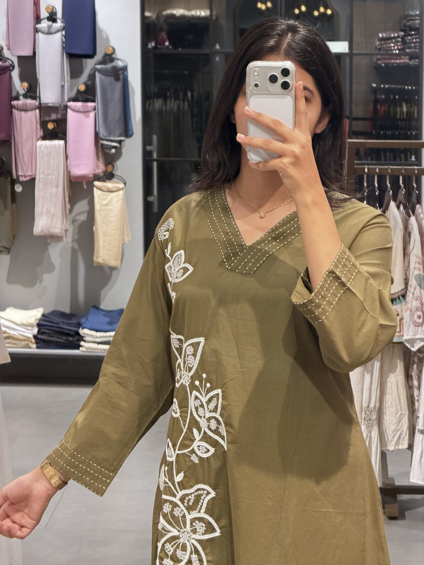 Olive Green Cotton Co-ord Set