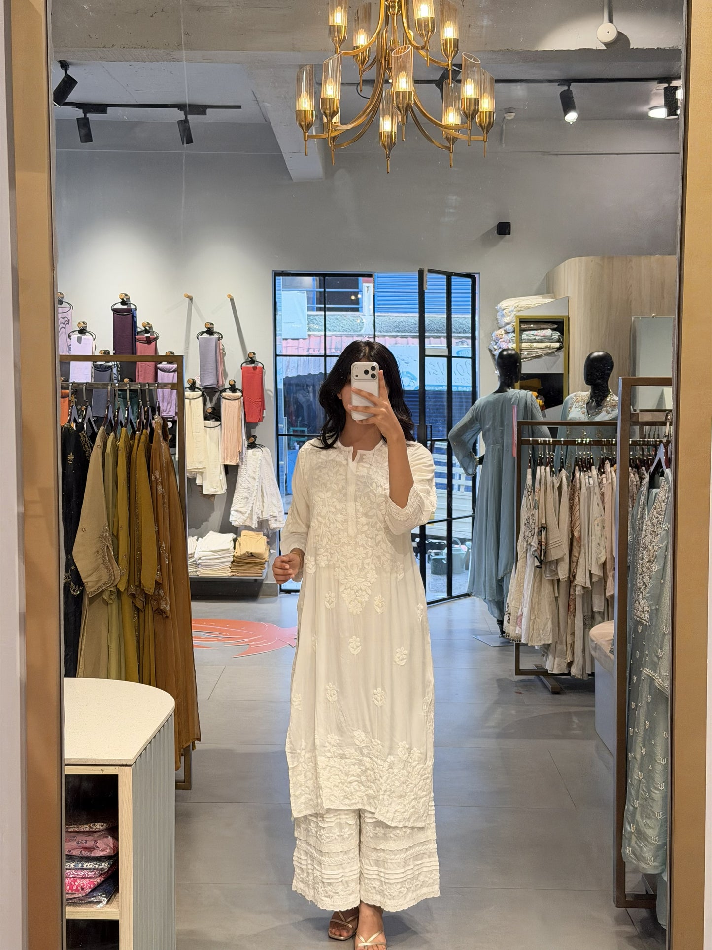 White Mul Cotton Chikankari Top