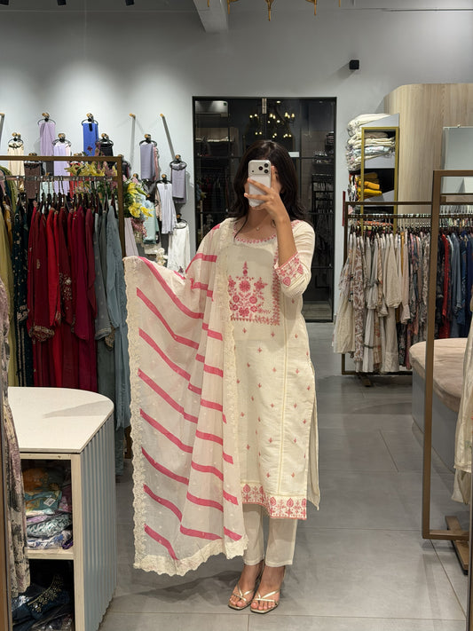 Ivory Embroidered Suit Set