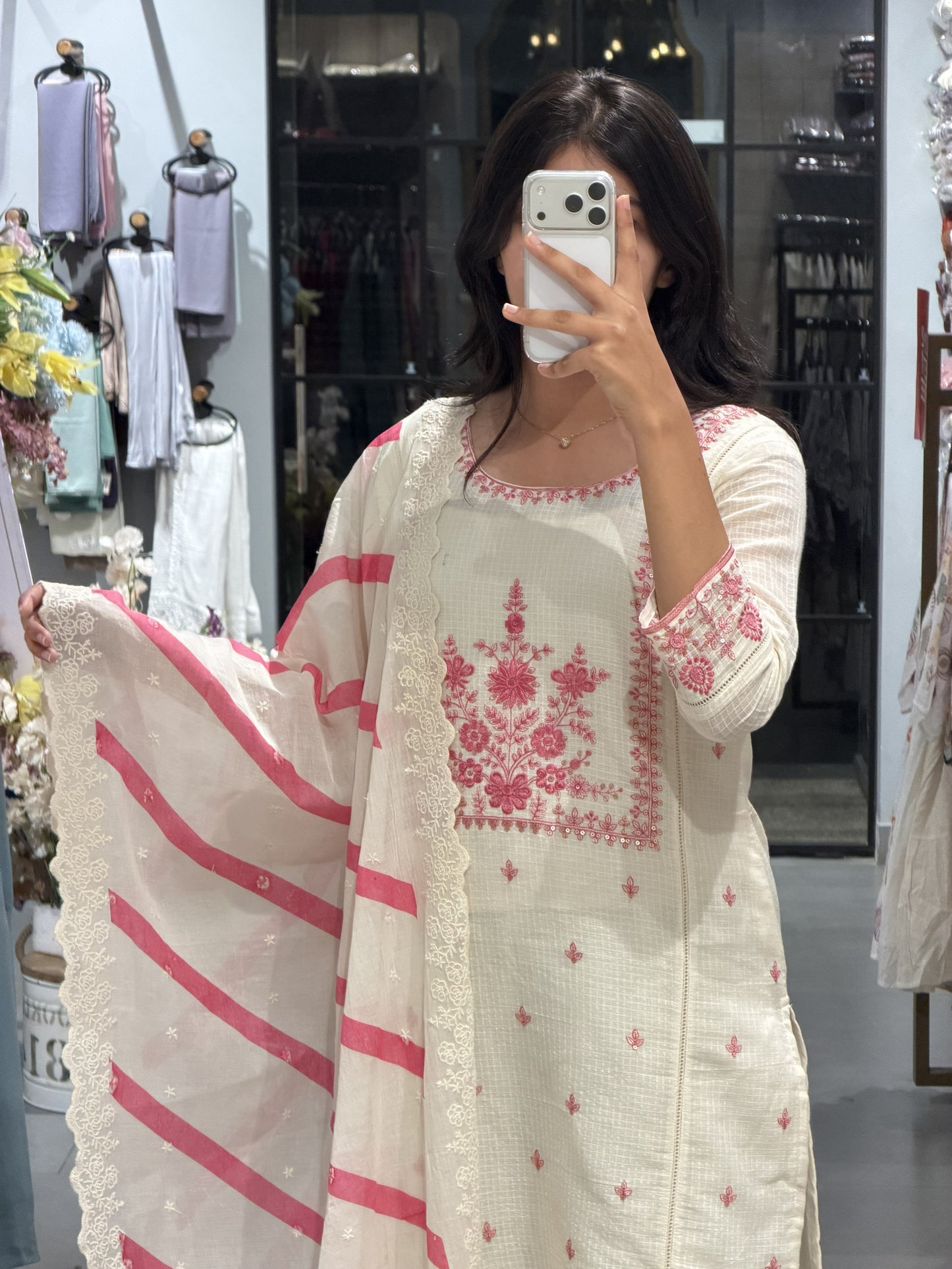 Ivory Embroidered Suit Set