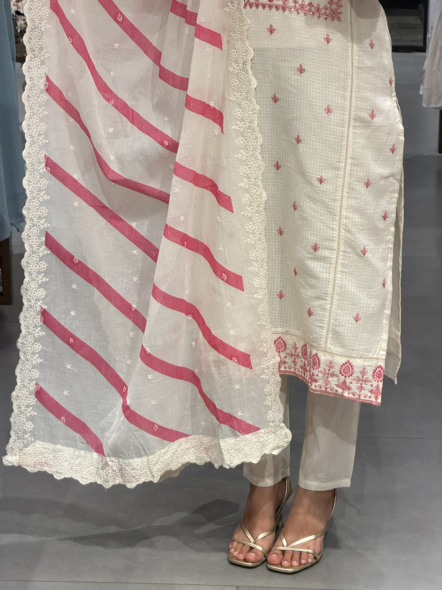 Ivory Embroidered Suit Set