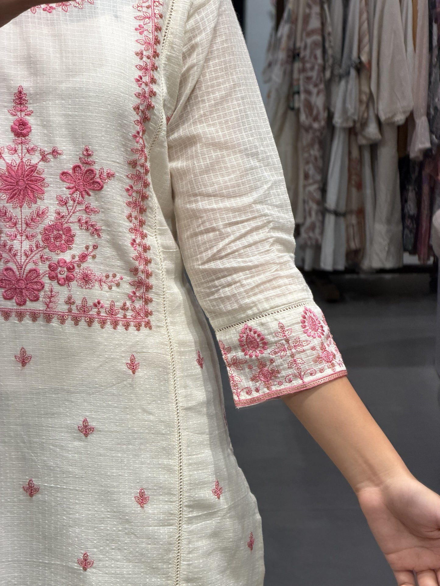 Ivory Embroidered Suit Set