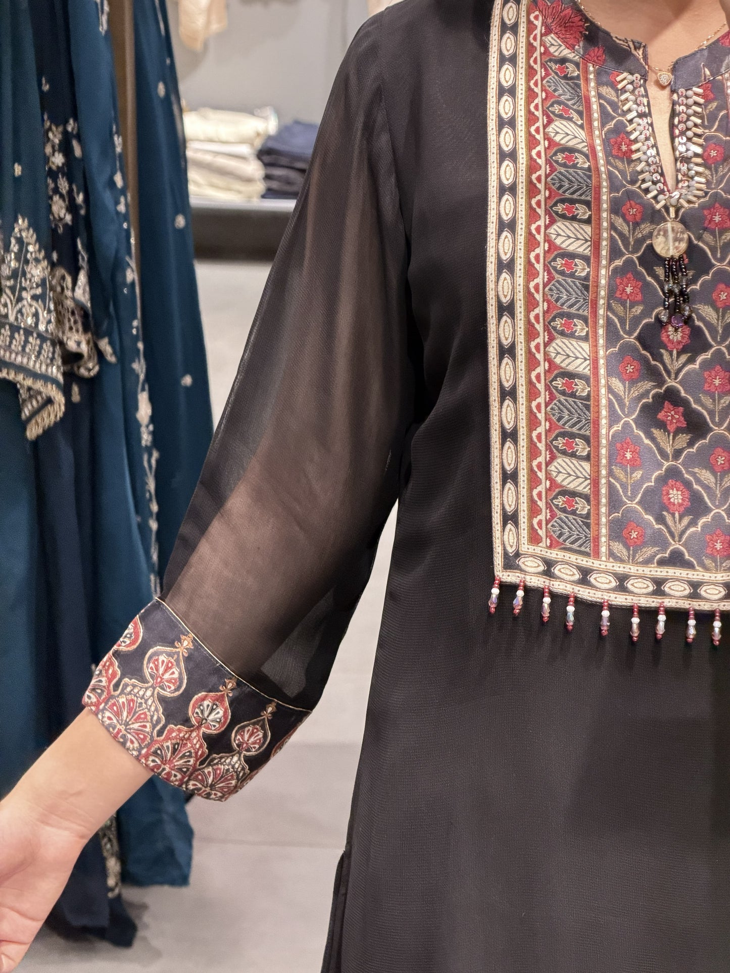 Black Chiffon Co-ord Set