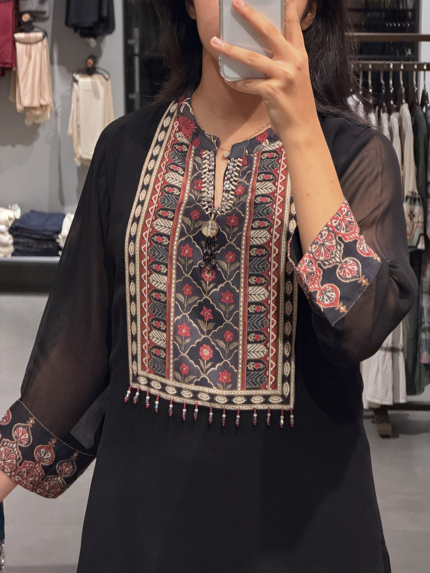 Black Chiffon Co-ord Set