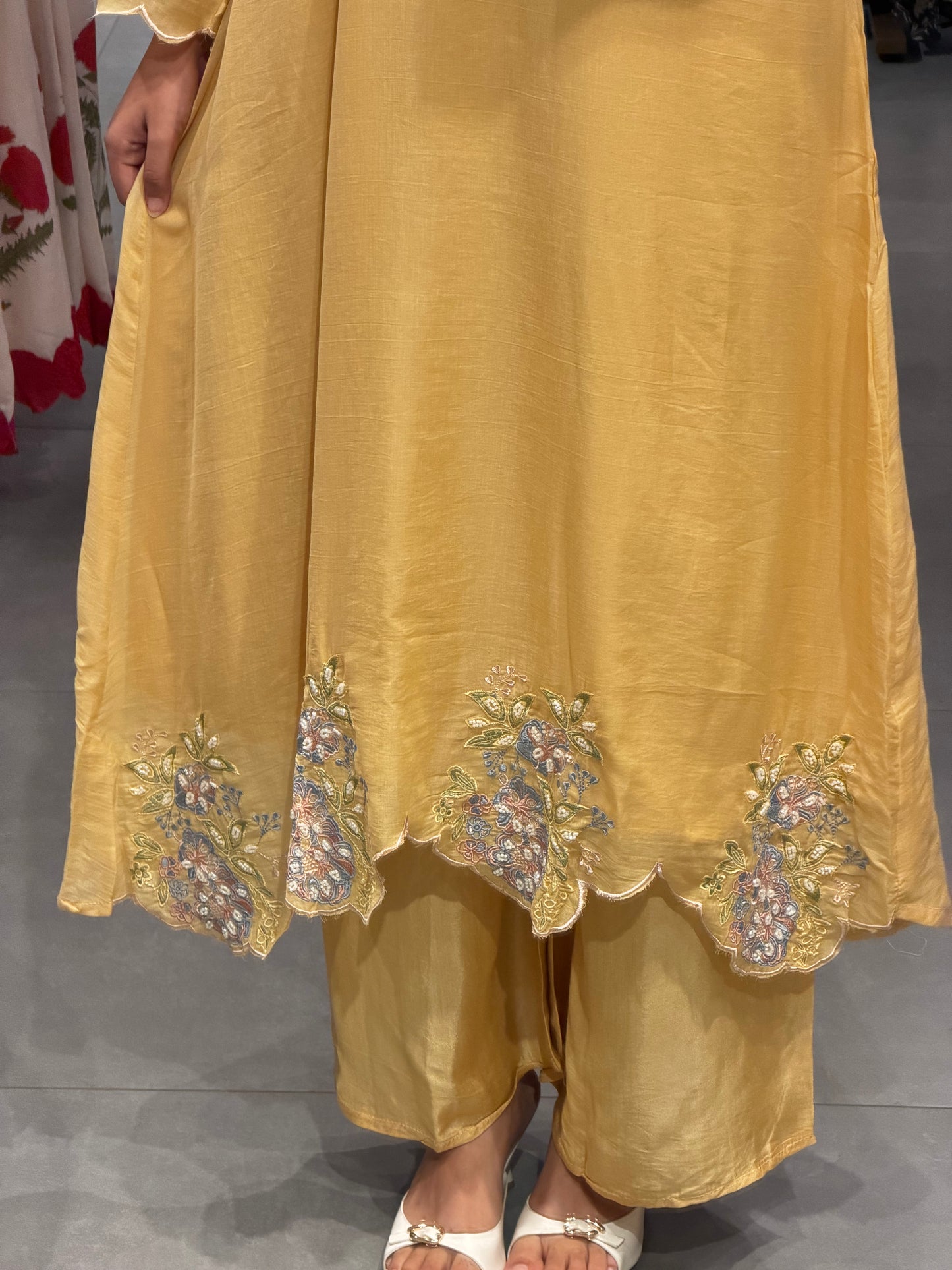 Mustard Yellow Chanderi Silk Graceful Kurta Set