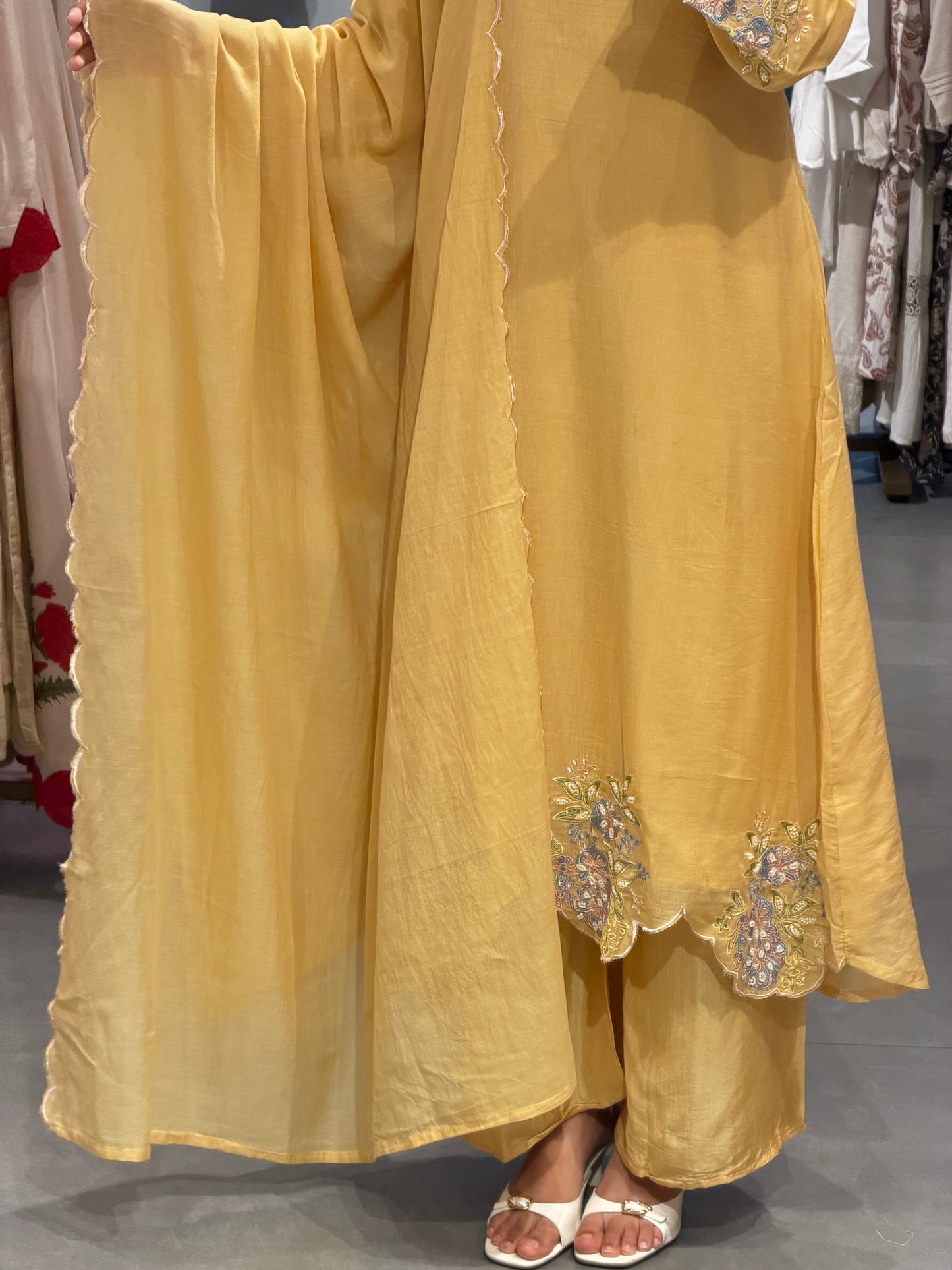 Mustard Yellow Chanderi Silk Graceful Kurta Set