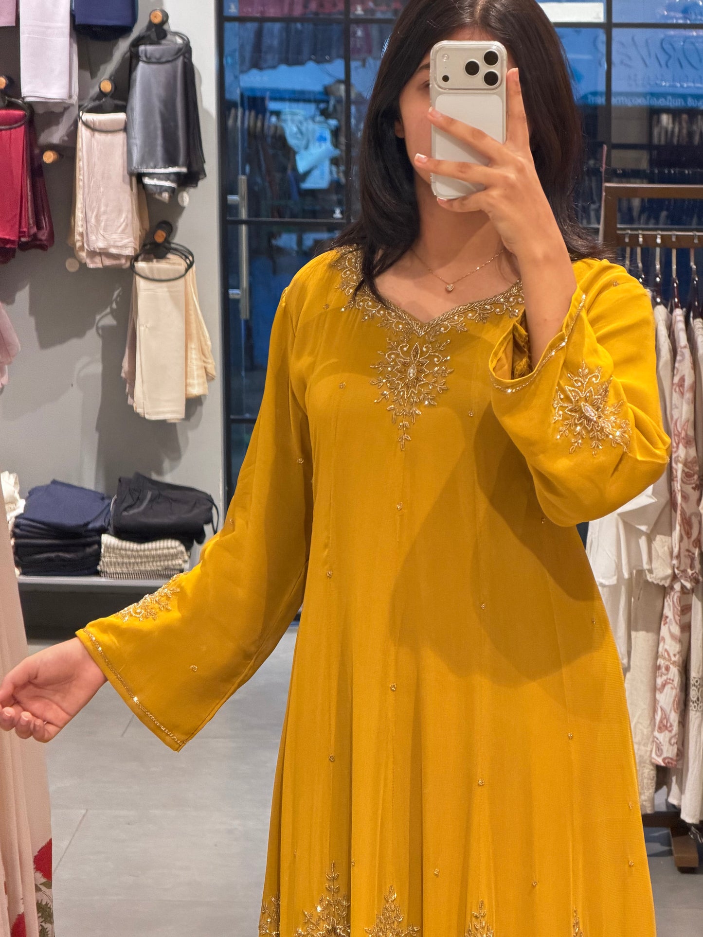 Mustard Yellow Georgette Party Wear Set